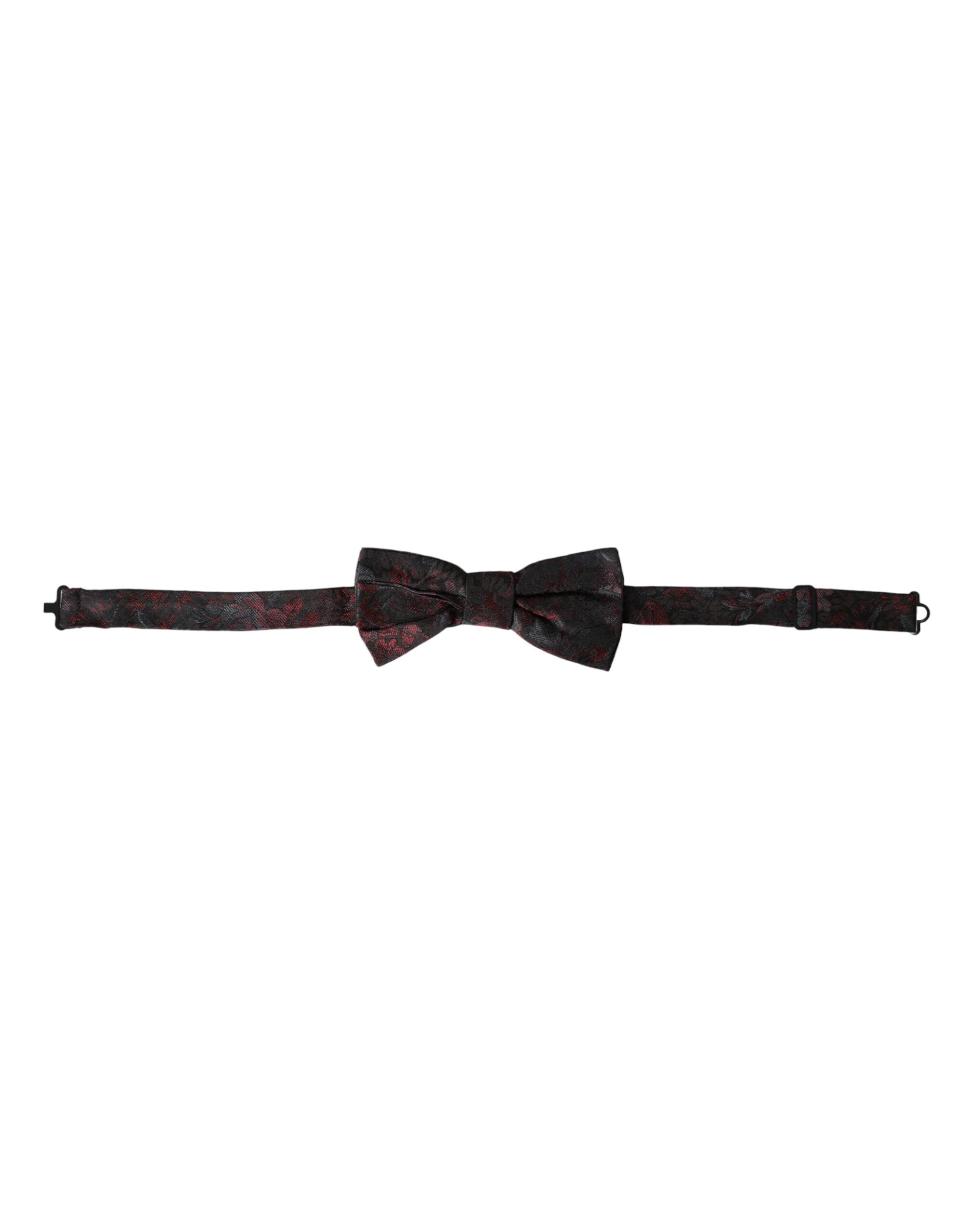 Dolce &amp; Gabbana Red Black Floral Ανδρικό παπιγιόν με ρυθμιζόμενο λαιμό