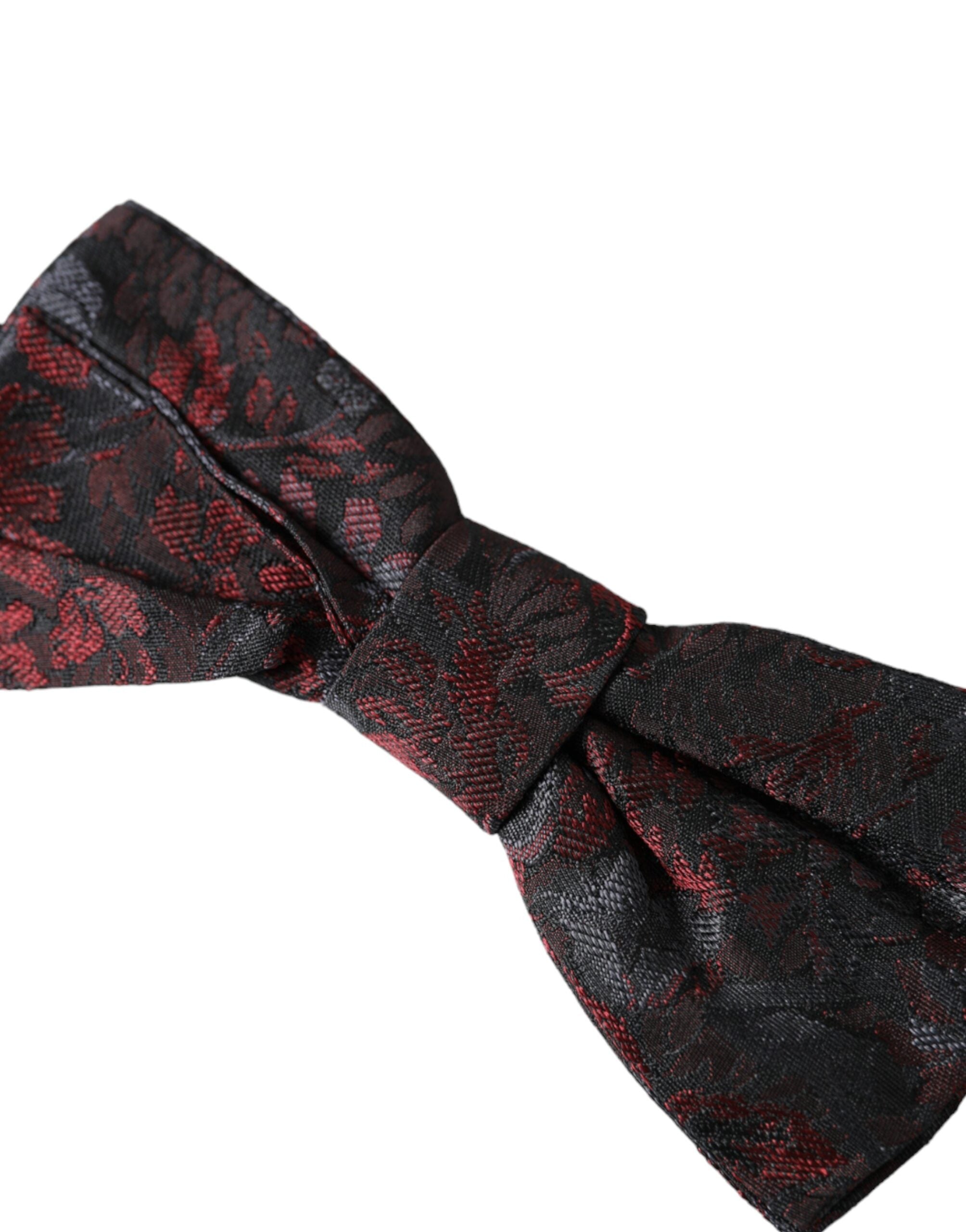 Dolce &amp; Gabbana Red Black Floral Ανδρικό παπιγιόν με ρυθμιζόμενο λαιμό