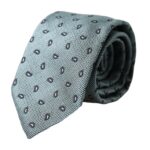 Ρυθμιζόμενη ανδρική γραβάτα Dolce &amp; Gabbana Green 100% μετάξι με μοτίβο