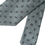 Ρυθμιζόμενη ανδρική γραβάτα Dolce &amp; Gabbana Green 100% μετάξι με μοτίβο