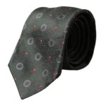 Dolce &amp; Gabbana Dark Grey 100% Silk Fantasy Adjustable Ανδρική γραβάτα