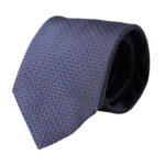 Ανδρική γραβάτα με ρυθμιζόμενο μοτίβο Dolce &amp; Gabbana Navy Blue Silk