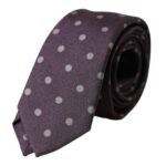 Ανδρική γραβάτα Dolce &amp; Gabbana Purple 100% μεταξωτή πουά ρυθμιζόμενη