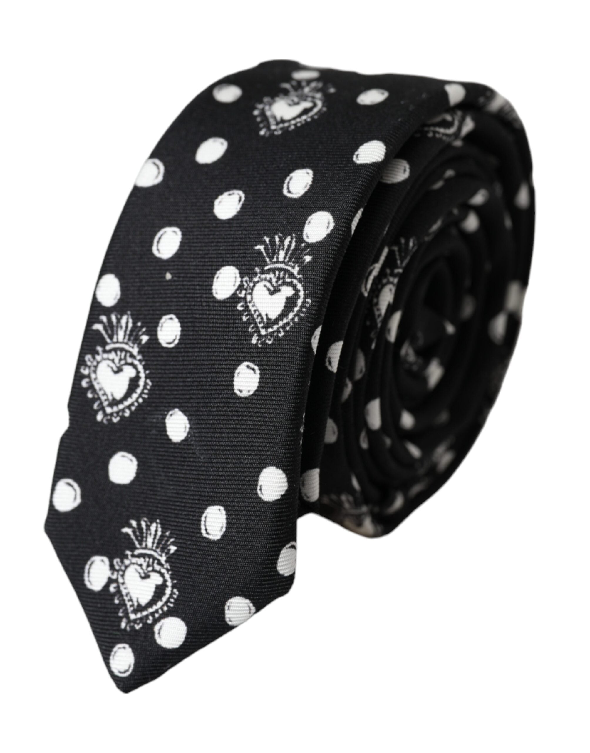 Ρυθμιζόμενη γραβάτα Dolce &amp; Gabbana Black Heart πουά