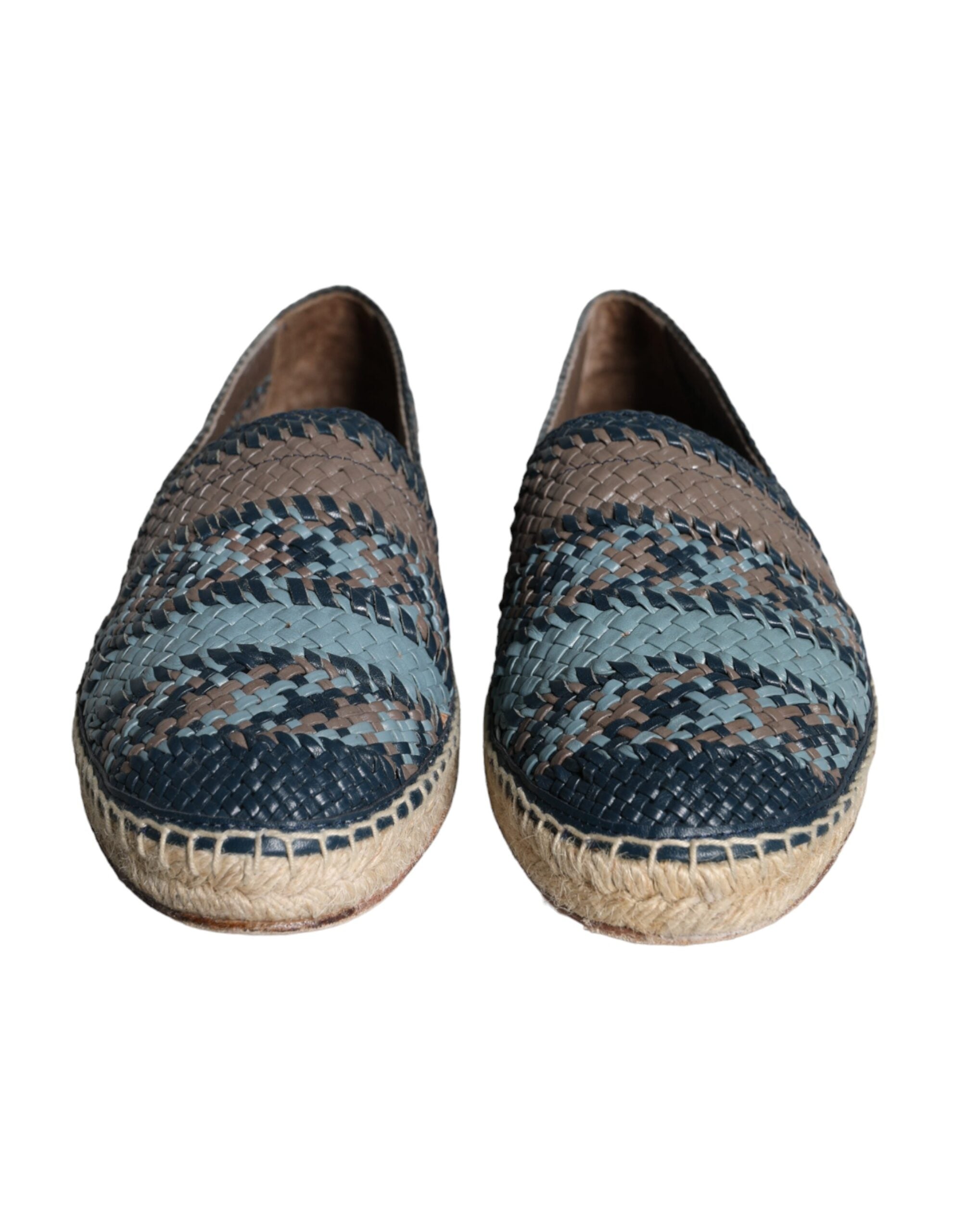 Παπούτσια Dolce &amp; Gabbana Μπλε γκρι υφαντό από δέρμα Buffalo Espadrille
