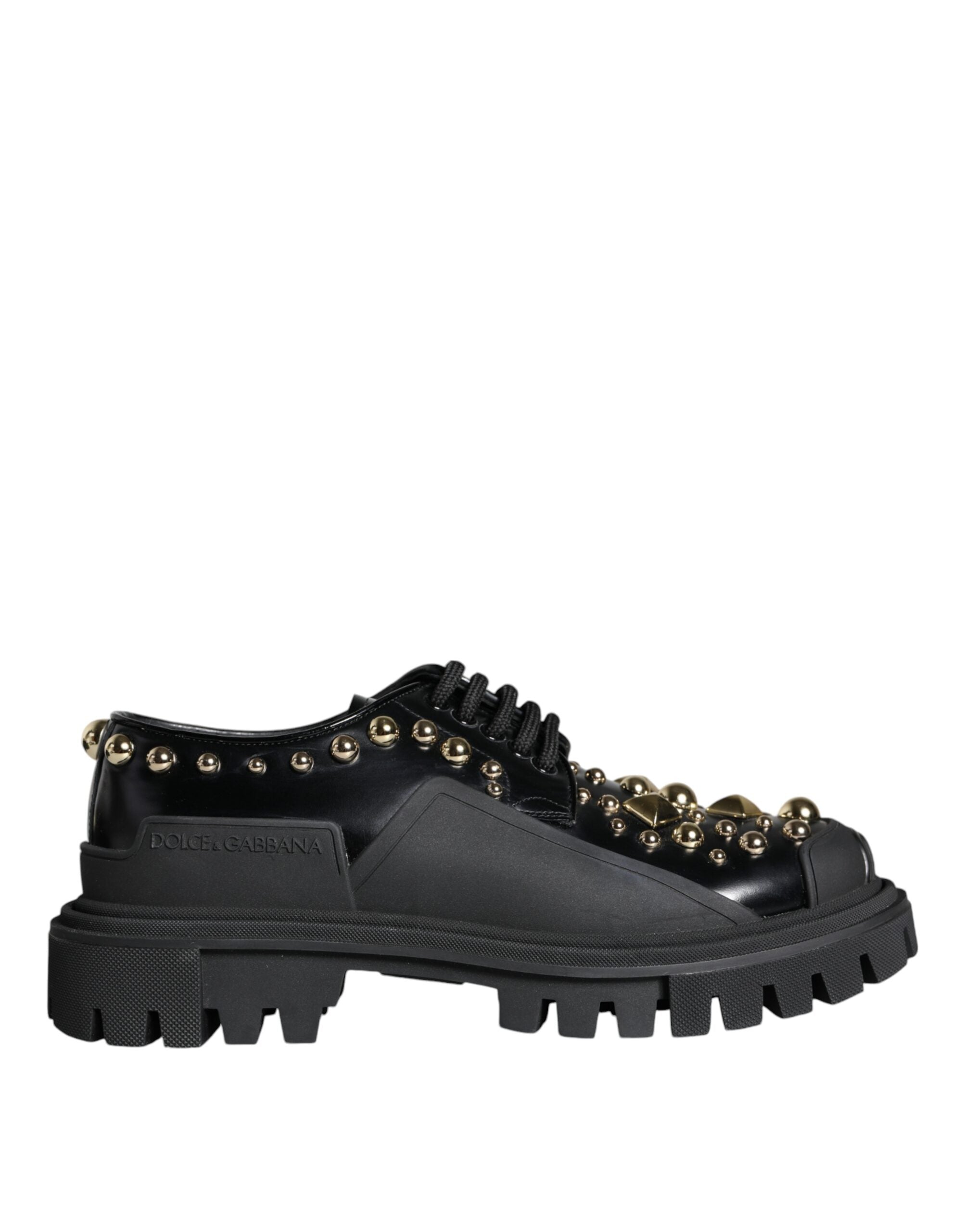 Διακοσμημένα παπούτσια Dolce &amp; Gabbana Μαύρα Δερμάτινα Trekking Derby