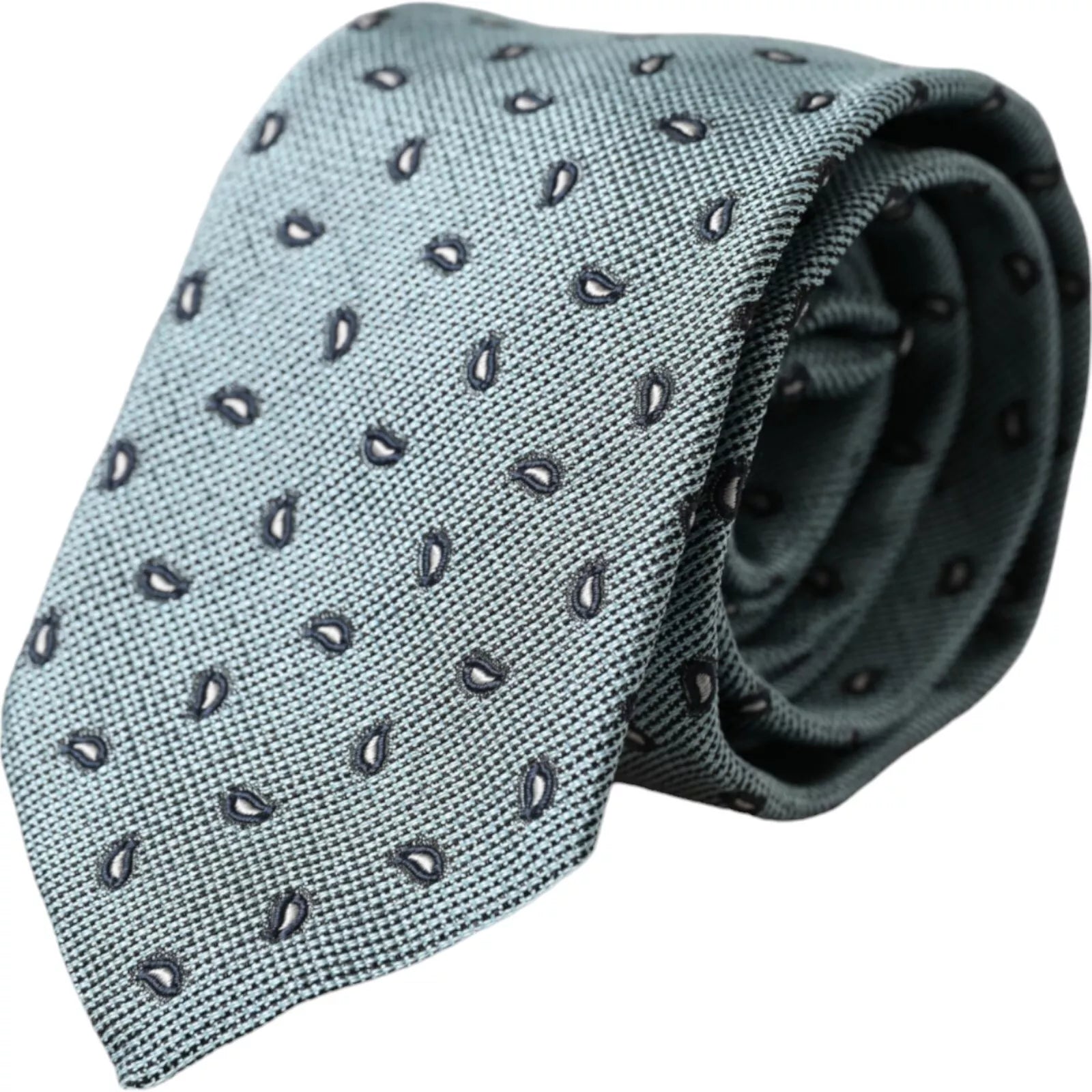 Ρυθμιζόμενη ανδρική γραβάτα Dolce &amp; Gabbana Green 100% μετάξι με μοτίβο