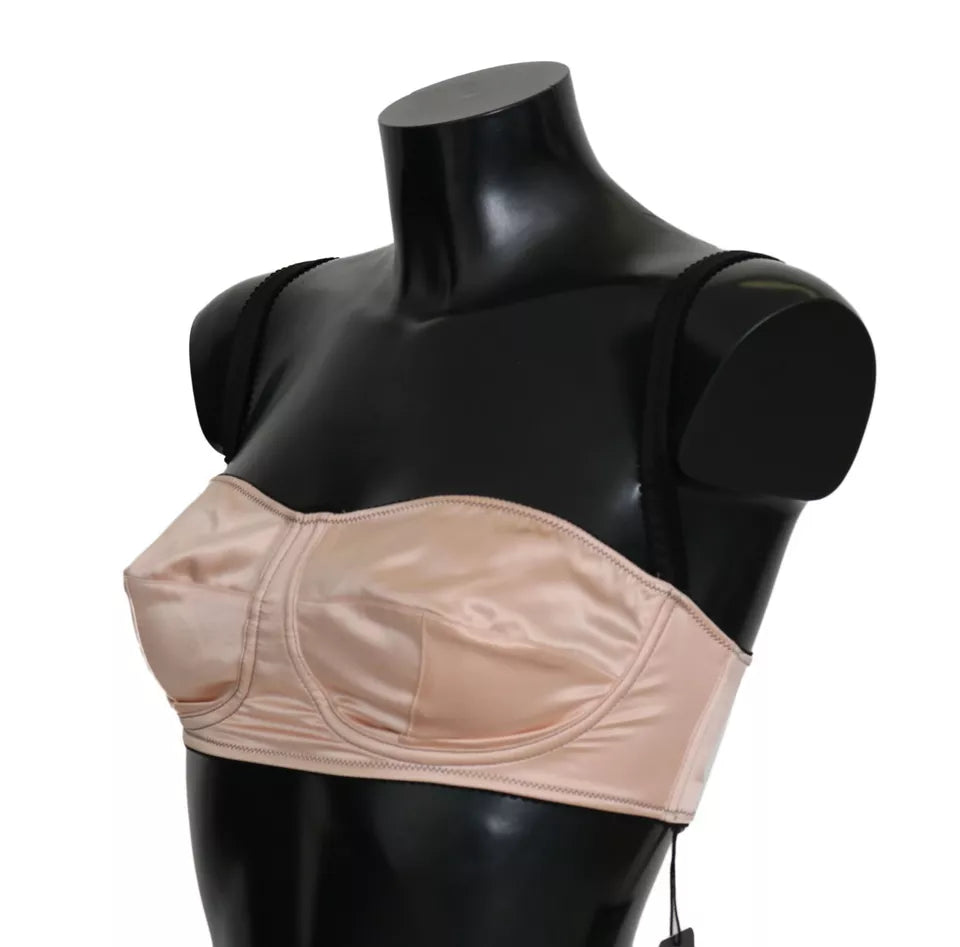Dolce &amp; Gabbana Black Straps Pink Balconcino σουτιέν