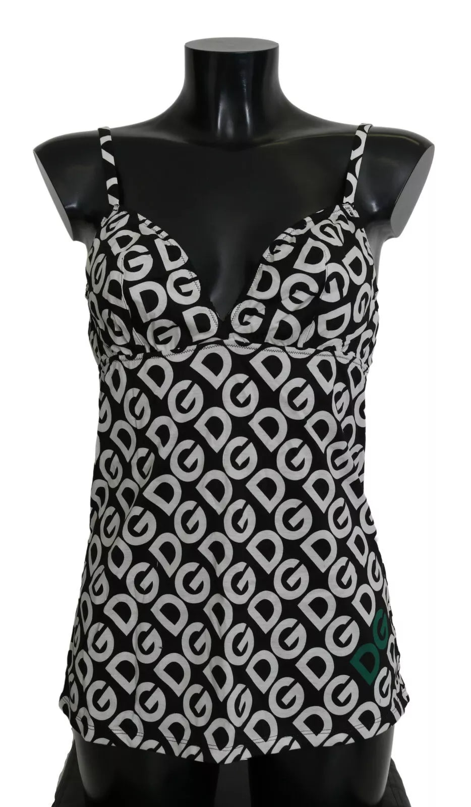 Μαγιό Dolce &amp; Gabbana Black DG Mania Print Αμάνικα