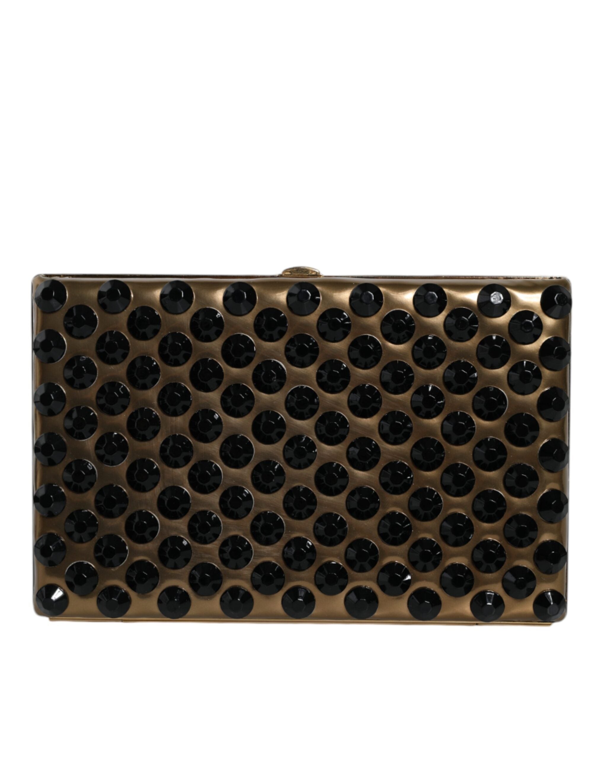 Dolce &amp; Gabbana Gold Crystal Bifold Clutch Evening Party Γυναικείο τσαντάκι