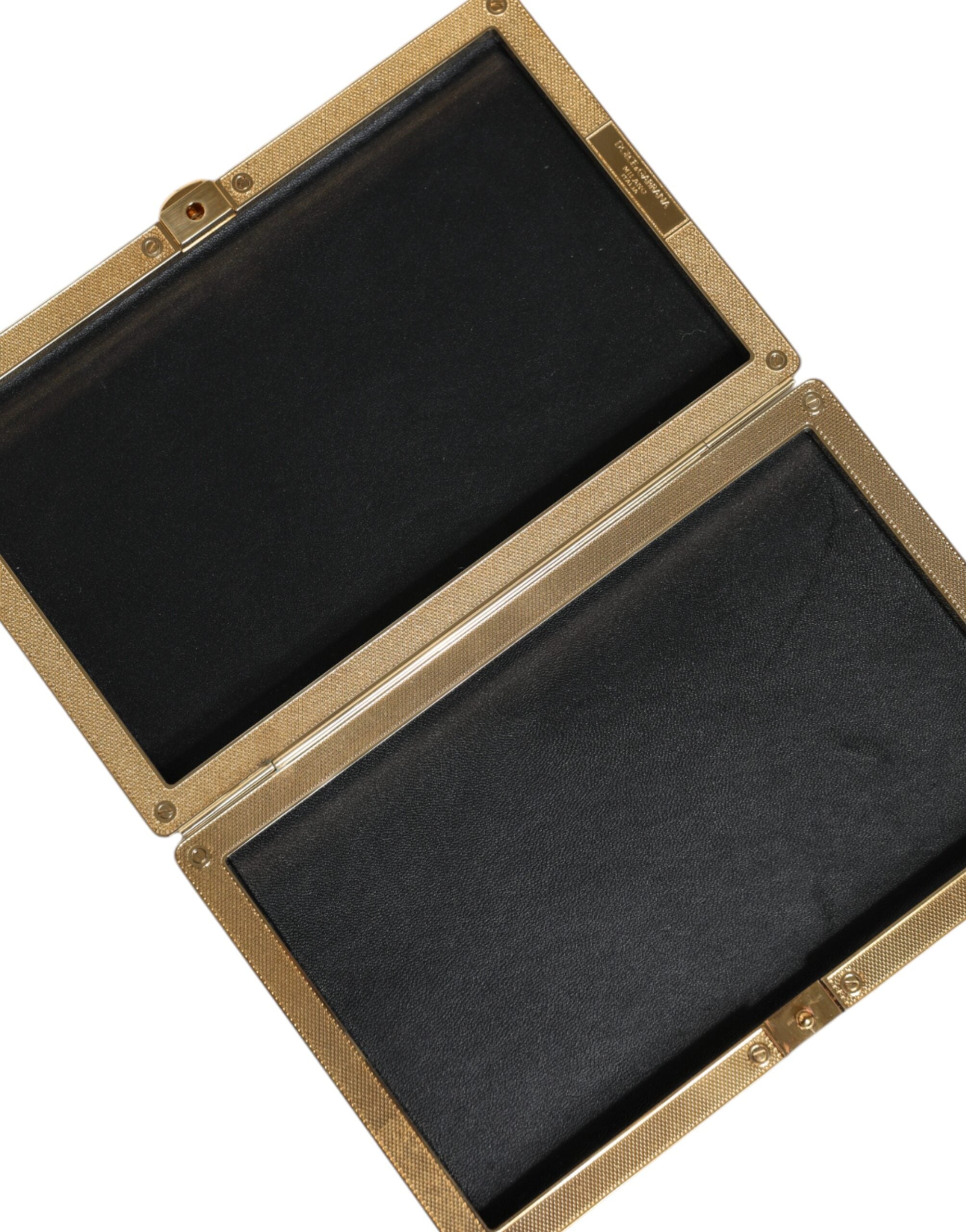 Dolce &amp; Gabbana Gold Crystal Bifold Clutch Evening Party Γυναικείο τσαντάκι