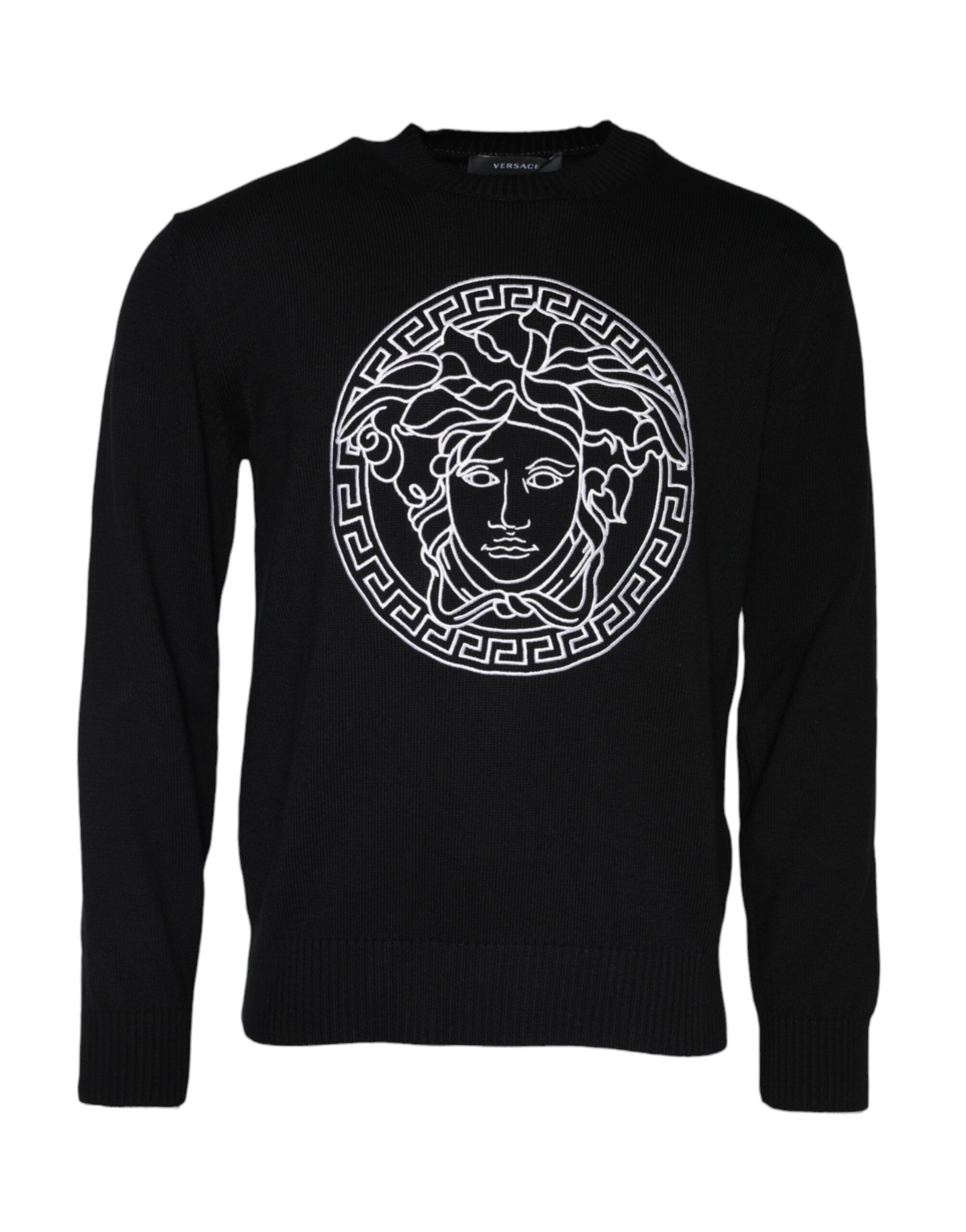 Πουλόβερ πουλόβερ με λαιμόκοψη Versace Black Medusa Embroidery