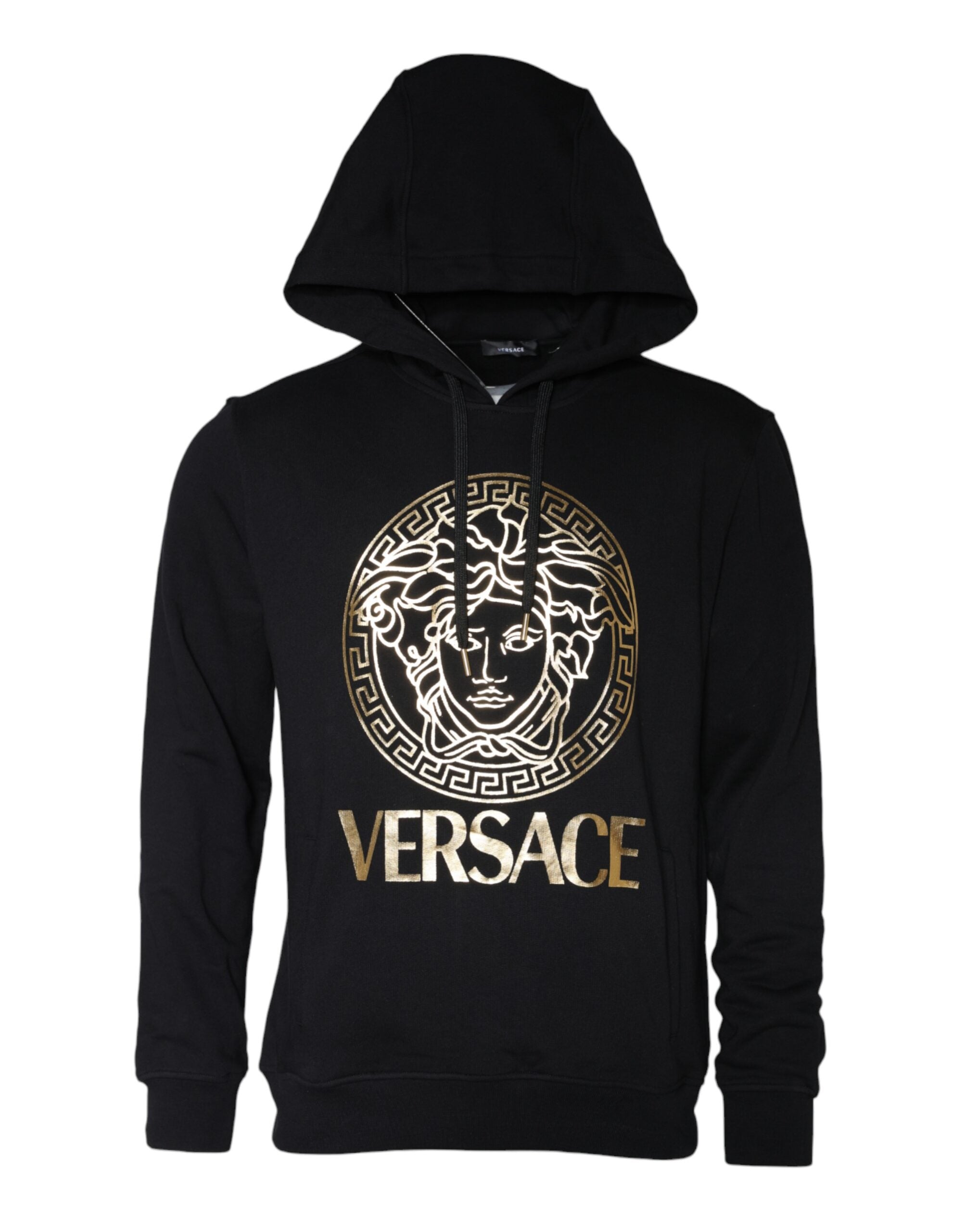 Πουλόβερ φούτερ Versace Black Medusa Print Cotton Hoodie-πουλόβερ