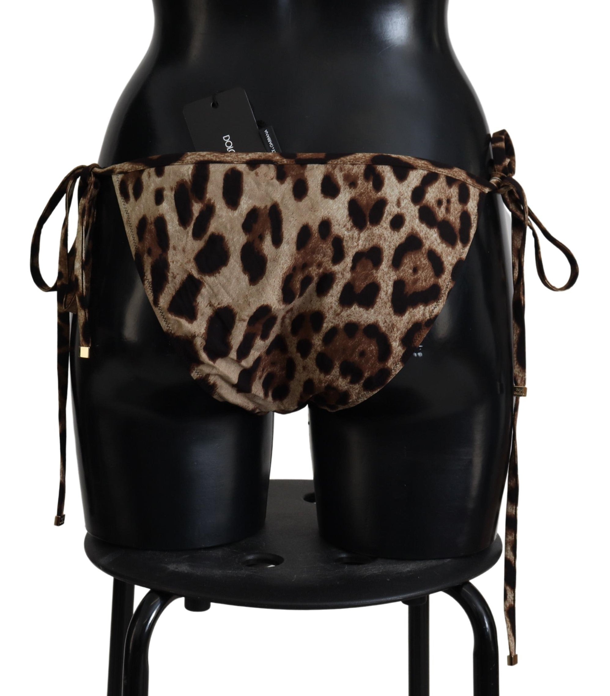 Μαγιό Dolce &amp; Gabbana Brown Leopard Print Μαγιό Μπικίνι κάτω