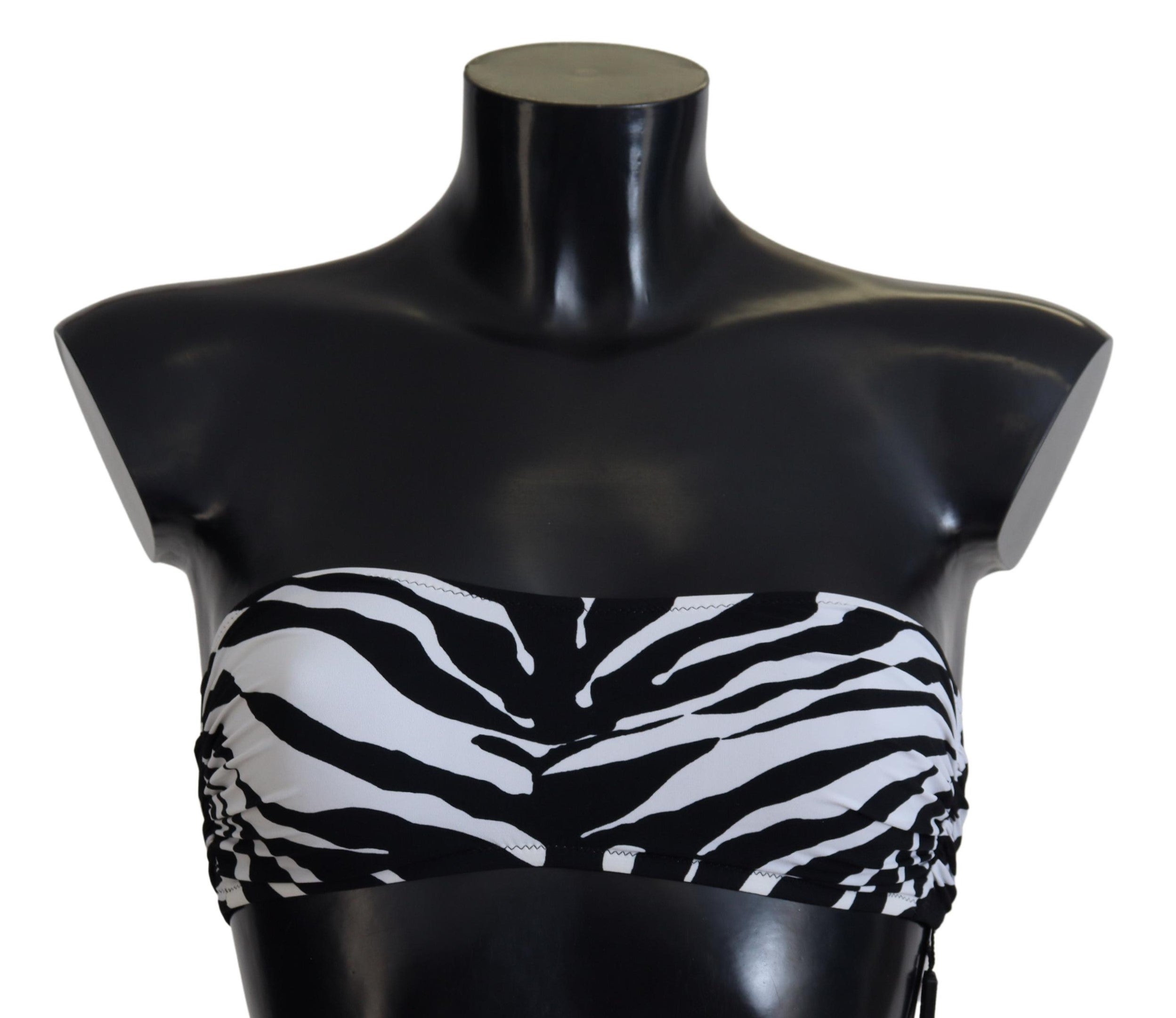 Μπικίνι μαγιό Dolce &amp; Gabbana Black White Zebra Bandeau