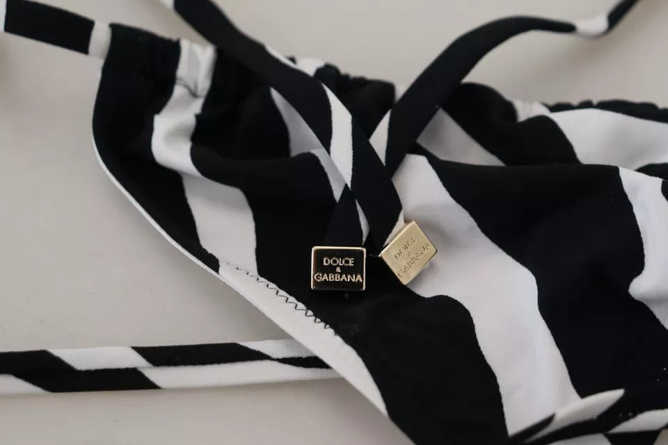 Μπικίνι μαγιό Dolce &amp; Gabbana Black White Zebra Halter
