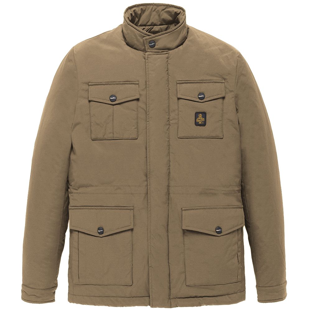 Refrigiwear Brown Nylon Men Jacket with Four Pockets