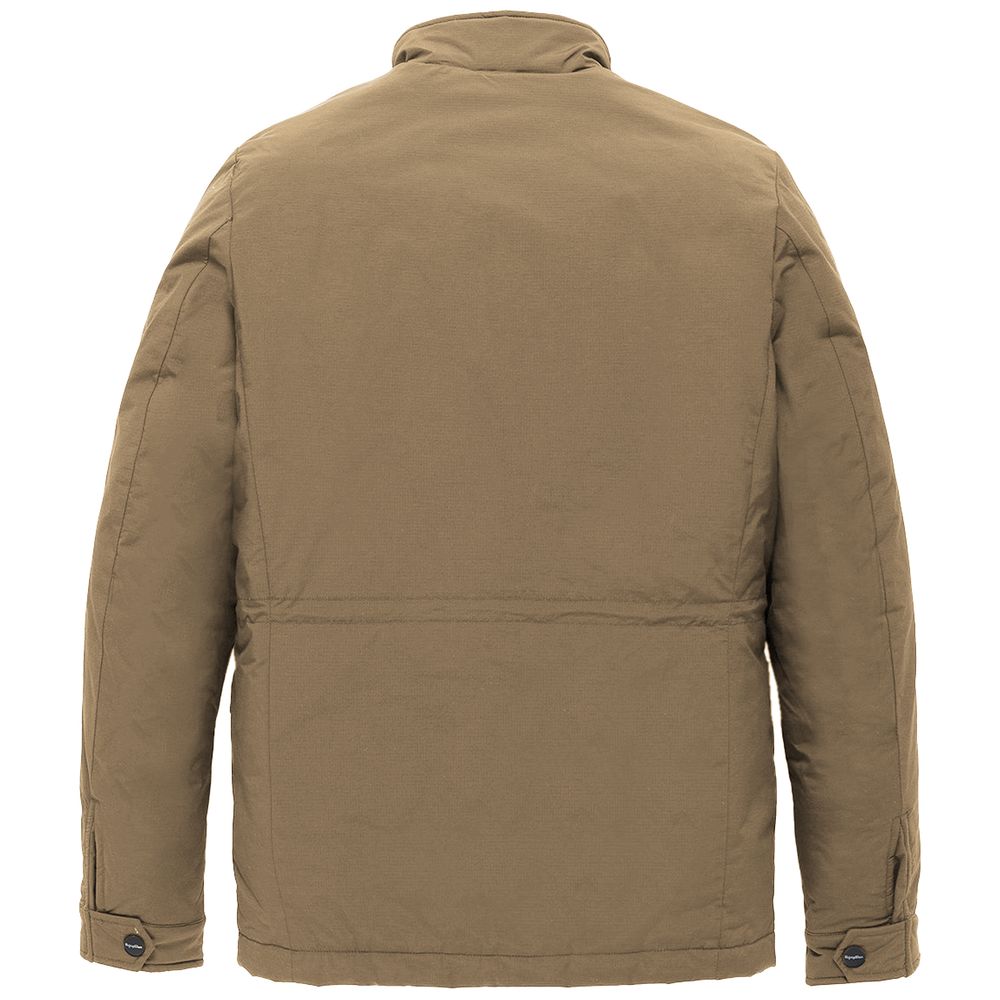 Refrigiwear Brown Nylon Men Jacket with Four Pockets