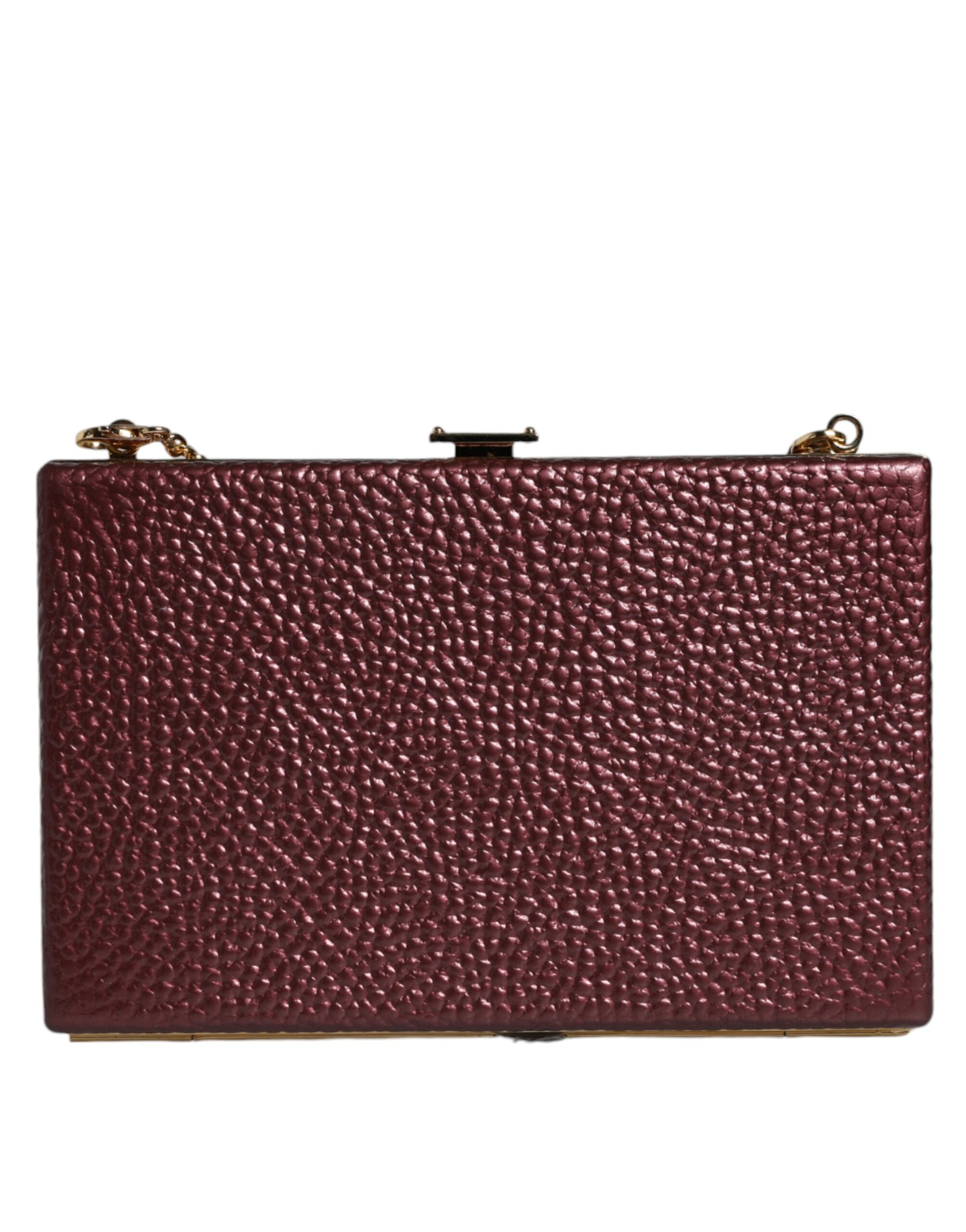 Βραδινή τσάντα χιαστί από δέρμα Dolce &amp; Gabbana Maroon Clutch