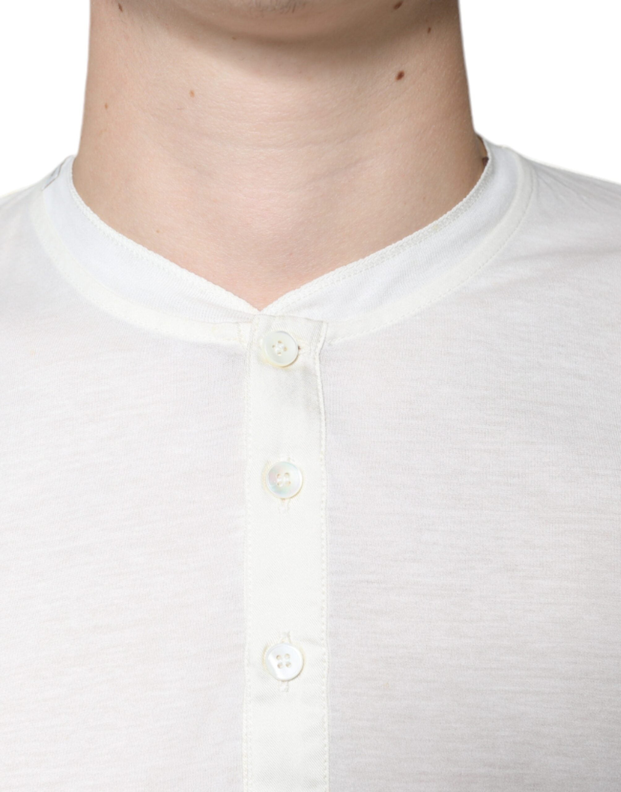 Μπλουζάκι Dolce &amp; Gabbana Off White από βαμβακερό κοντό μανίκι