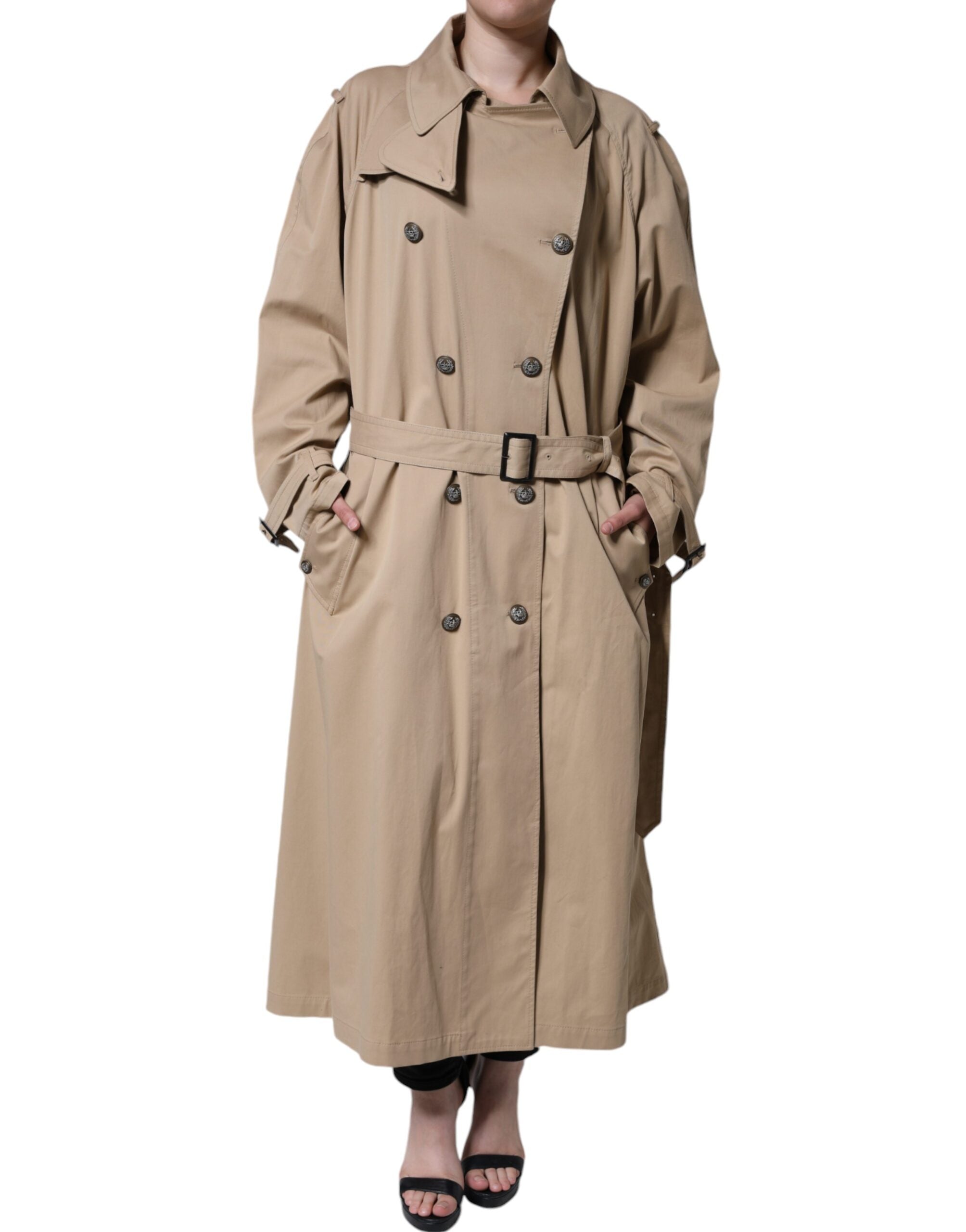 Μπουφάν Dolce &amp; Gabbana Khaki με διπλό στήθος καμπαρντίνα