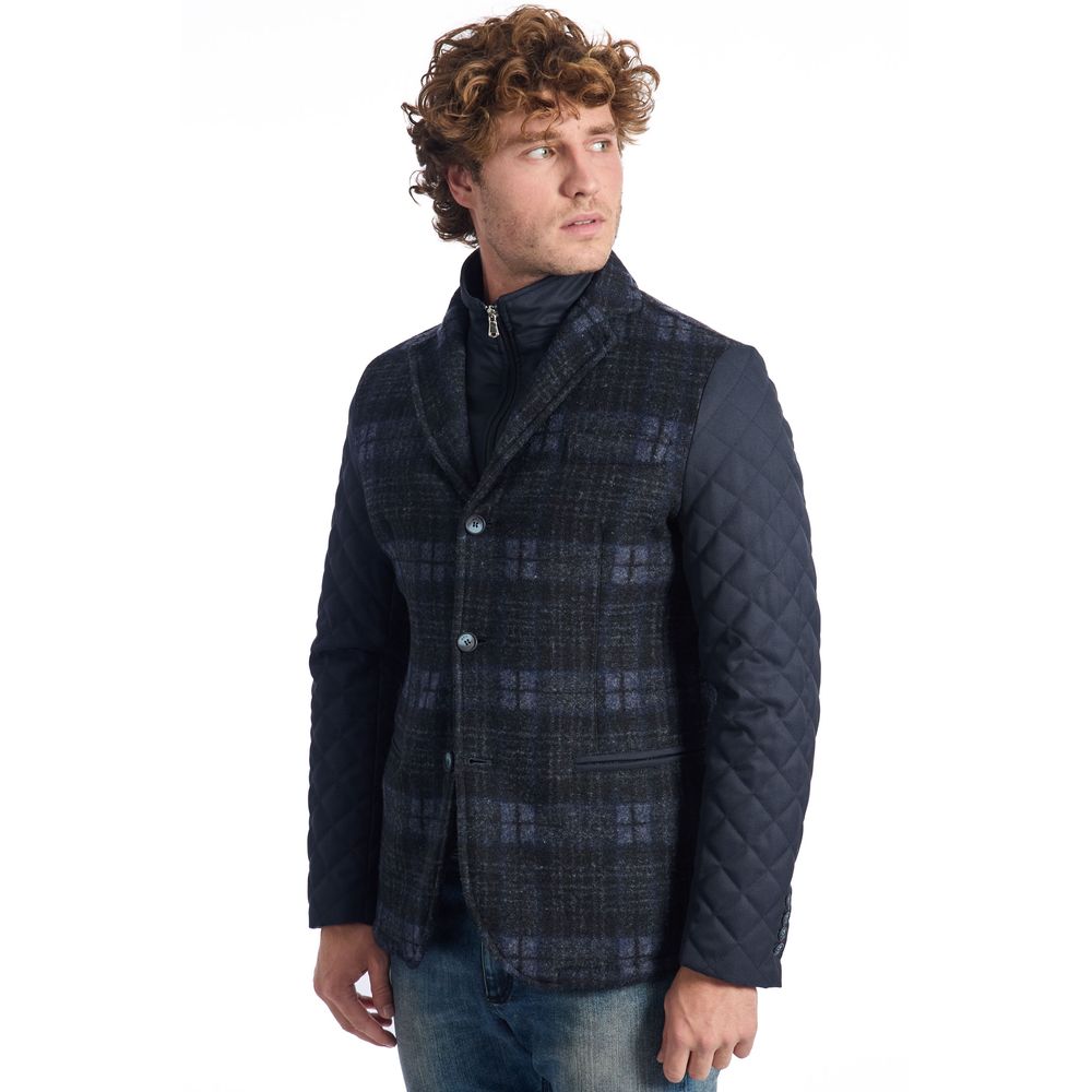 Ανδρικό μπουφάν Roberto Pepe Luxury Blue Wool