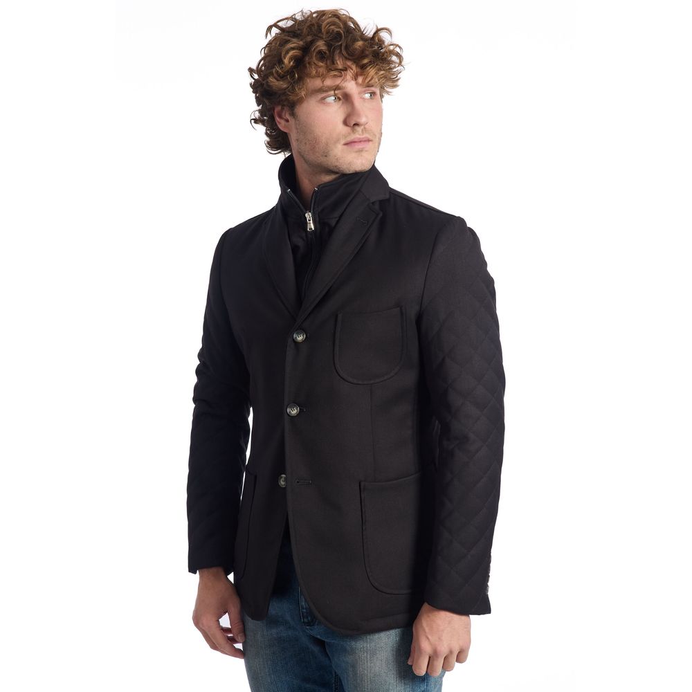 Ανδρικό μπουφάν Roberto Pepe Luxury Black Viscose