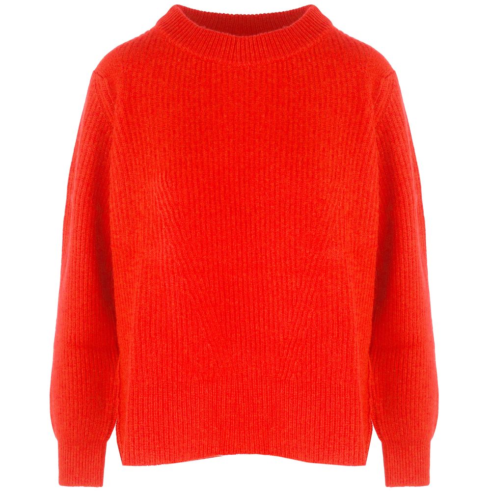 Γυναικείο πουλόβερ Malo Orange Cashmere με Ριμπ Κέντημα