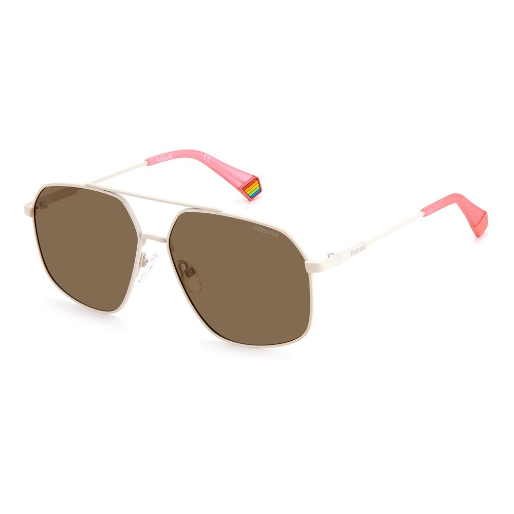 Γυαλιά ηλίου Polaroid Beige από ανοξείδωτο ατσάλι