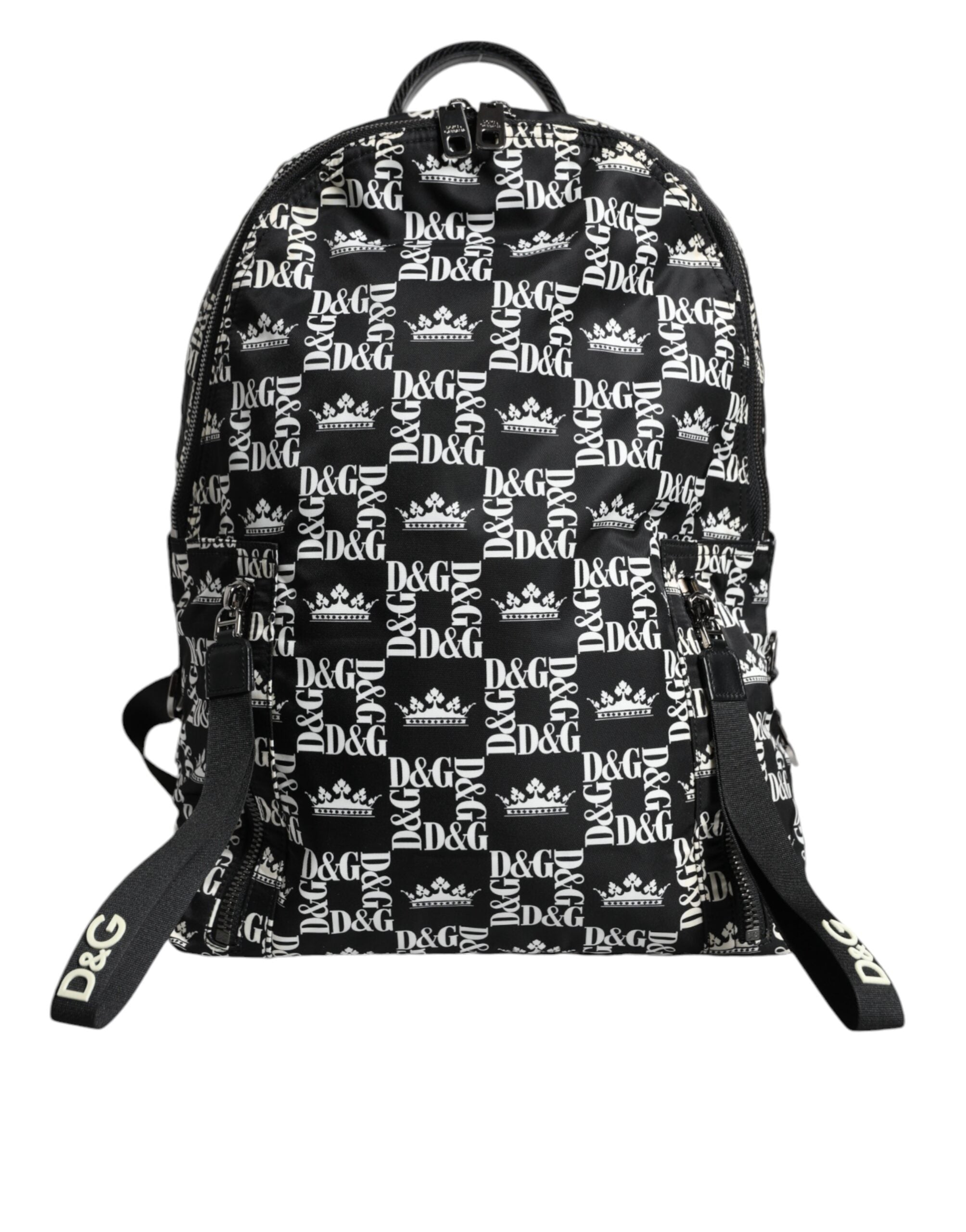 Τσάντα πλάτης από νάιλον λογότυπο Dolce &amp; Gabbana Black White DG Crown