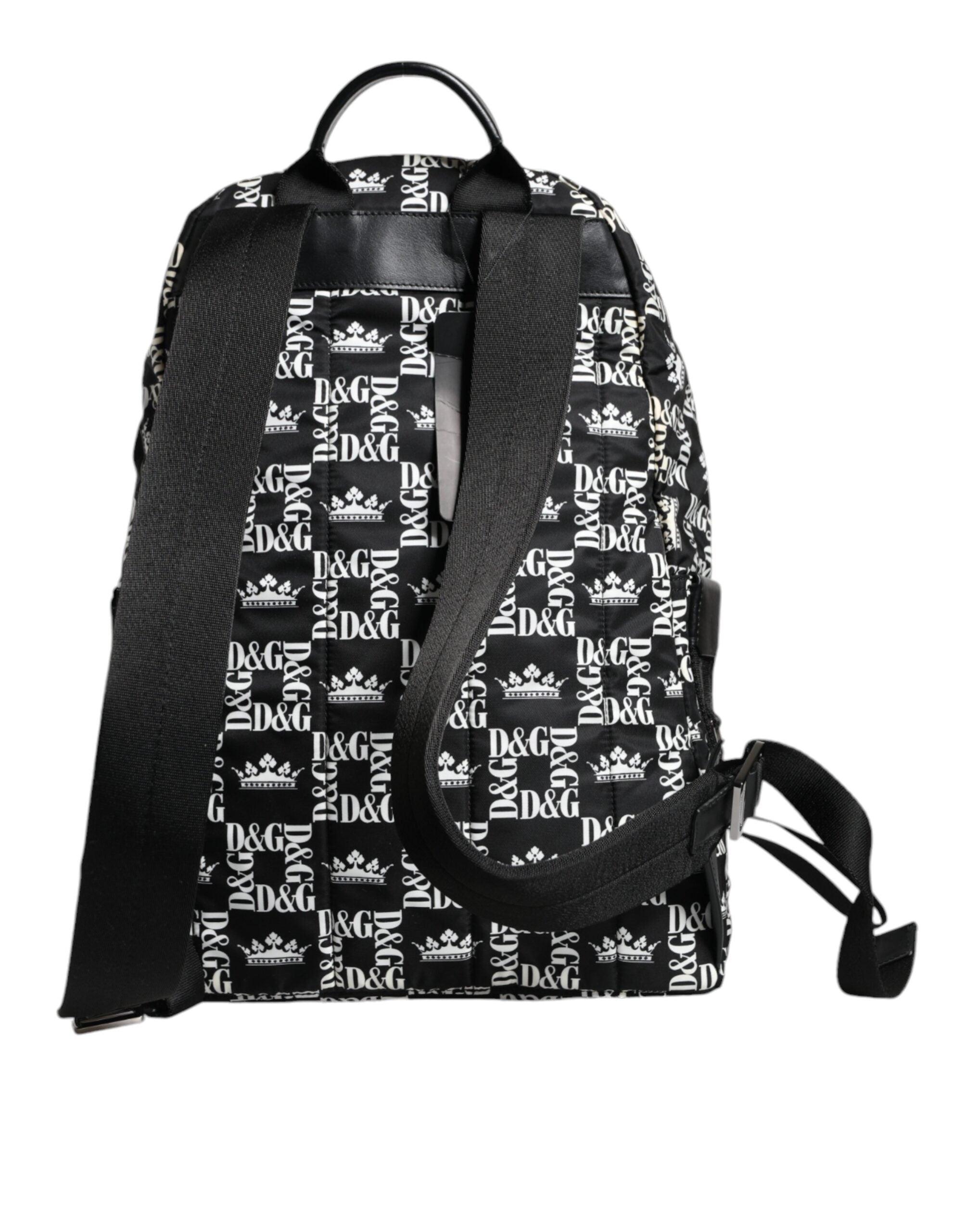 Τσάντα πλάτης από νάιλον λογότυπο Dolce &amp; Gabbana Black White DG Crown