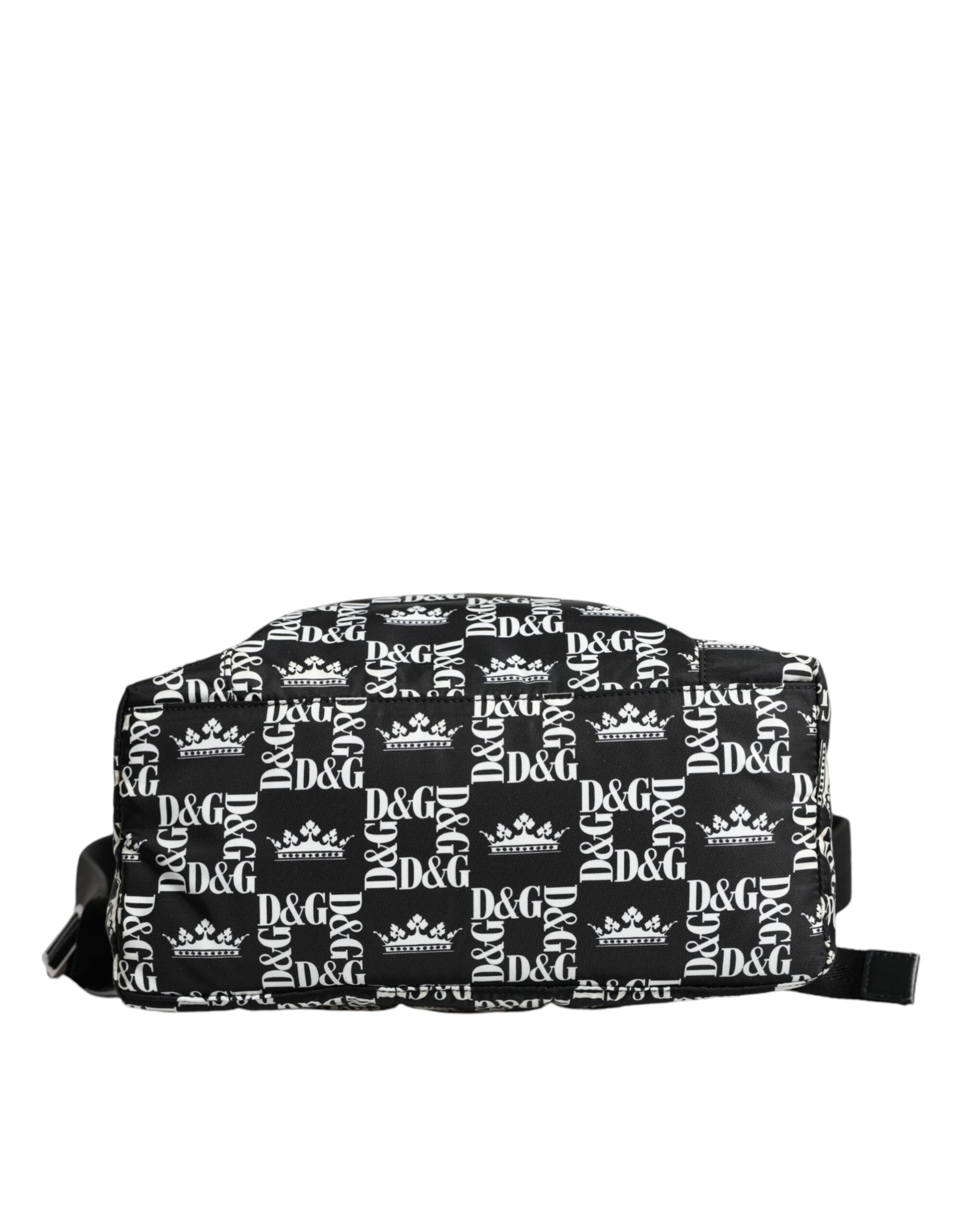 Τσάντα πλάτης από νάιλον λογότυπο Dolce &amp; Gabbana Black White DG Crown