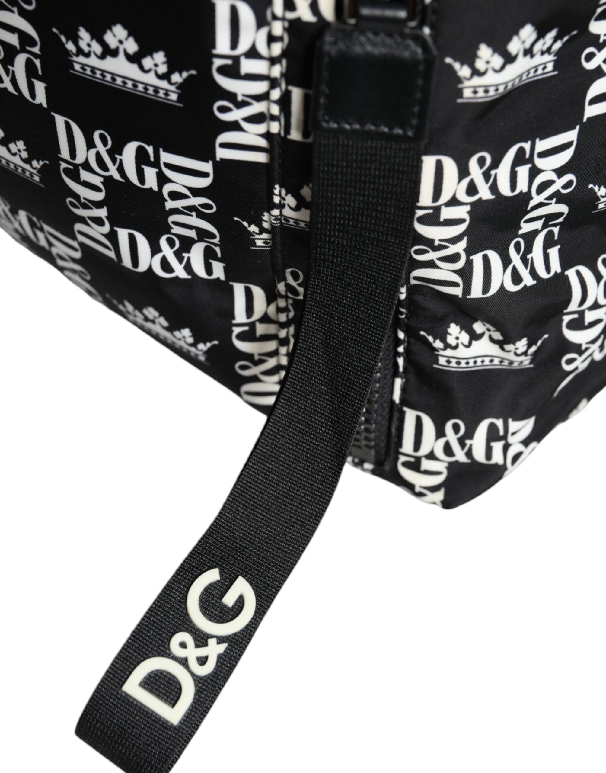 Τσάντα πλάτης από νάιλον λογότυπο Dolce &amp; Gabbana Black White DG Crown