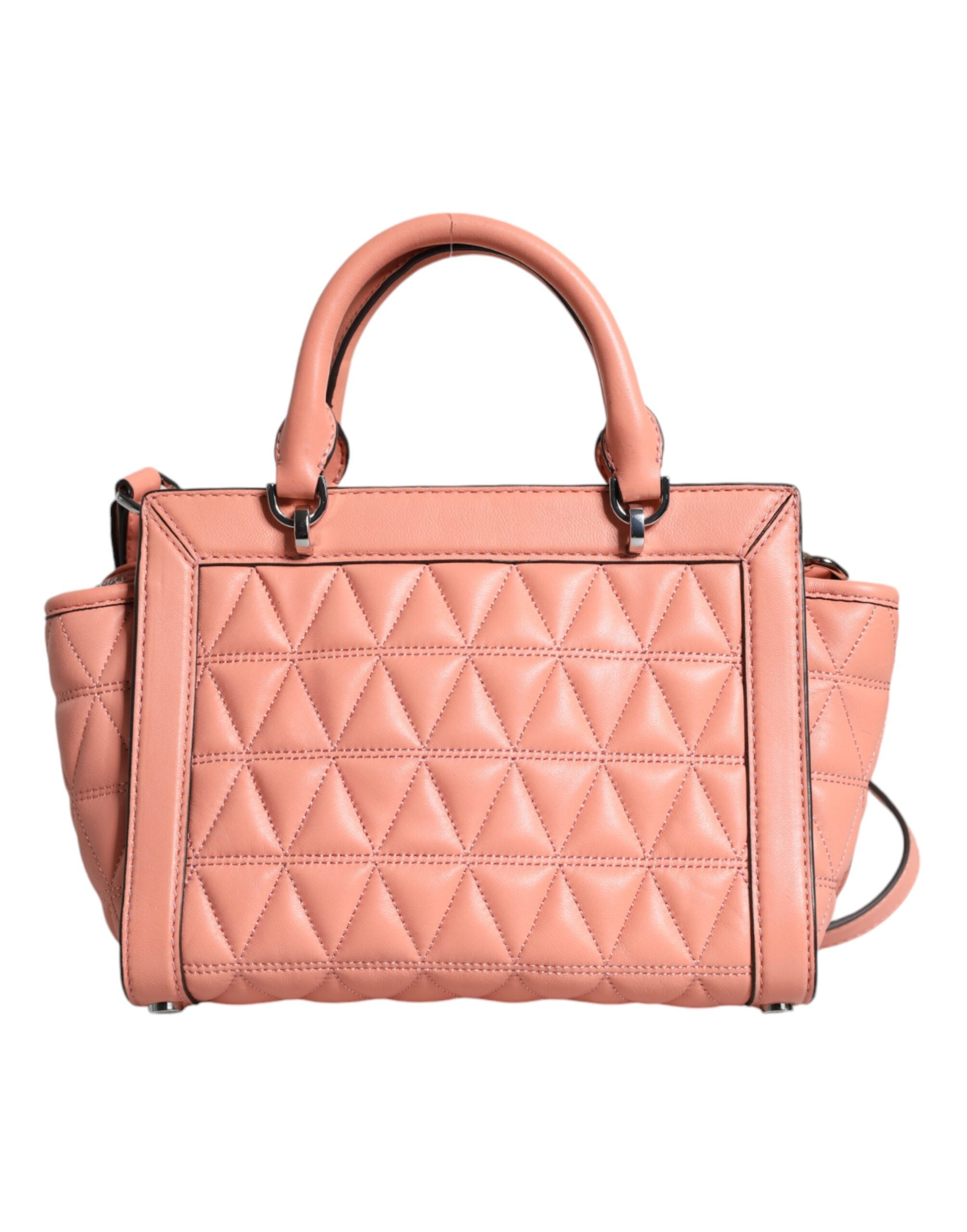 Michael Kors Peach Quilted Leather Logo Crossbody Τσάντα VIVIANNE Messenger