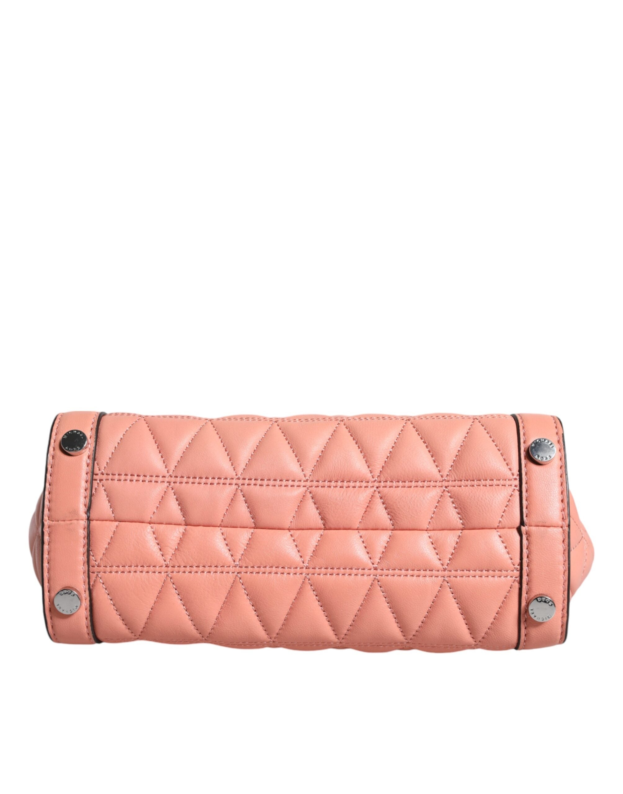 Michael Kors Peach Quilted Leather Logo Crossbody Τσάντα VIVIANNE Messenger