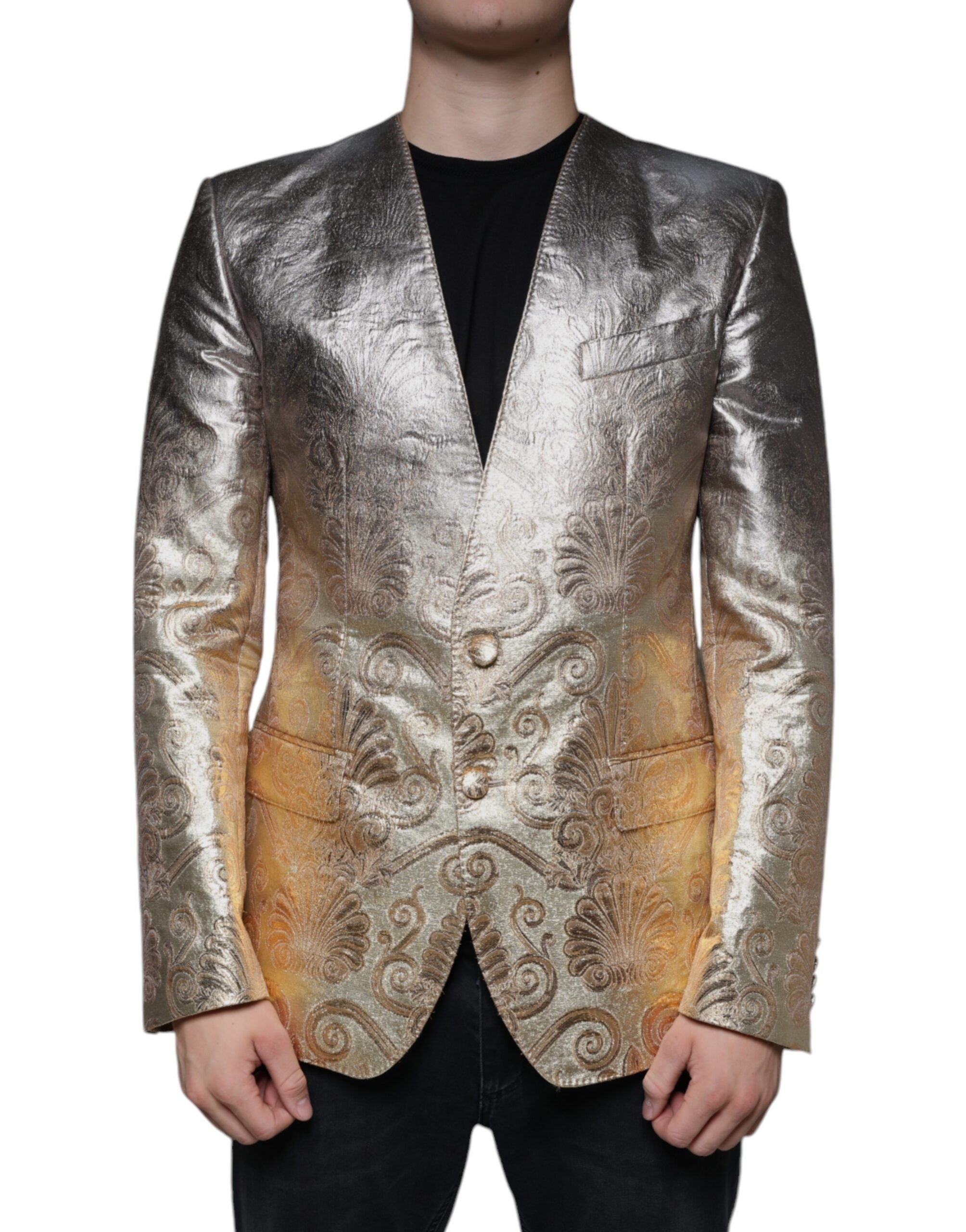 Μπλέιζερ με μονό στήθος Dolce &amp; Gabbana Gold Jacquard
