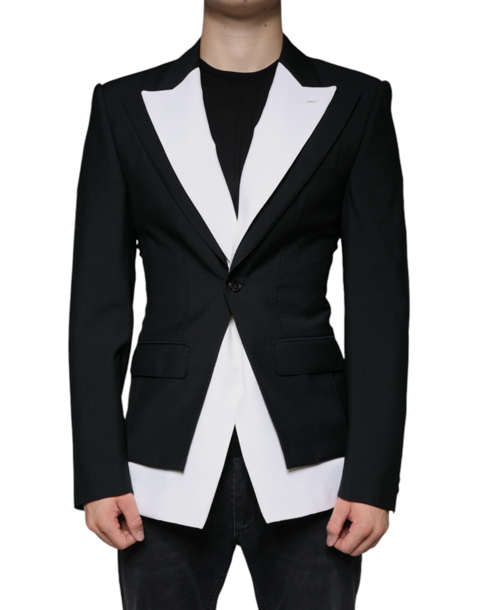 Μπλέιζερ με μονό στήθος Dolce &amp; Gabbana Black White