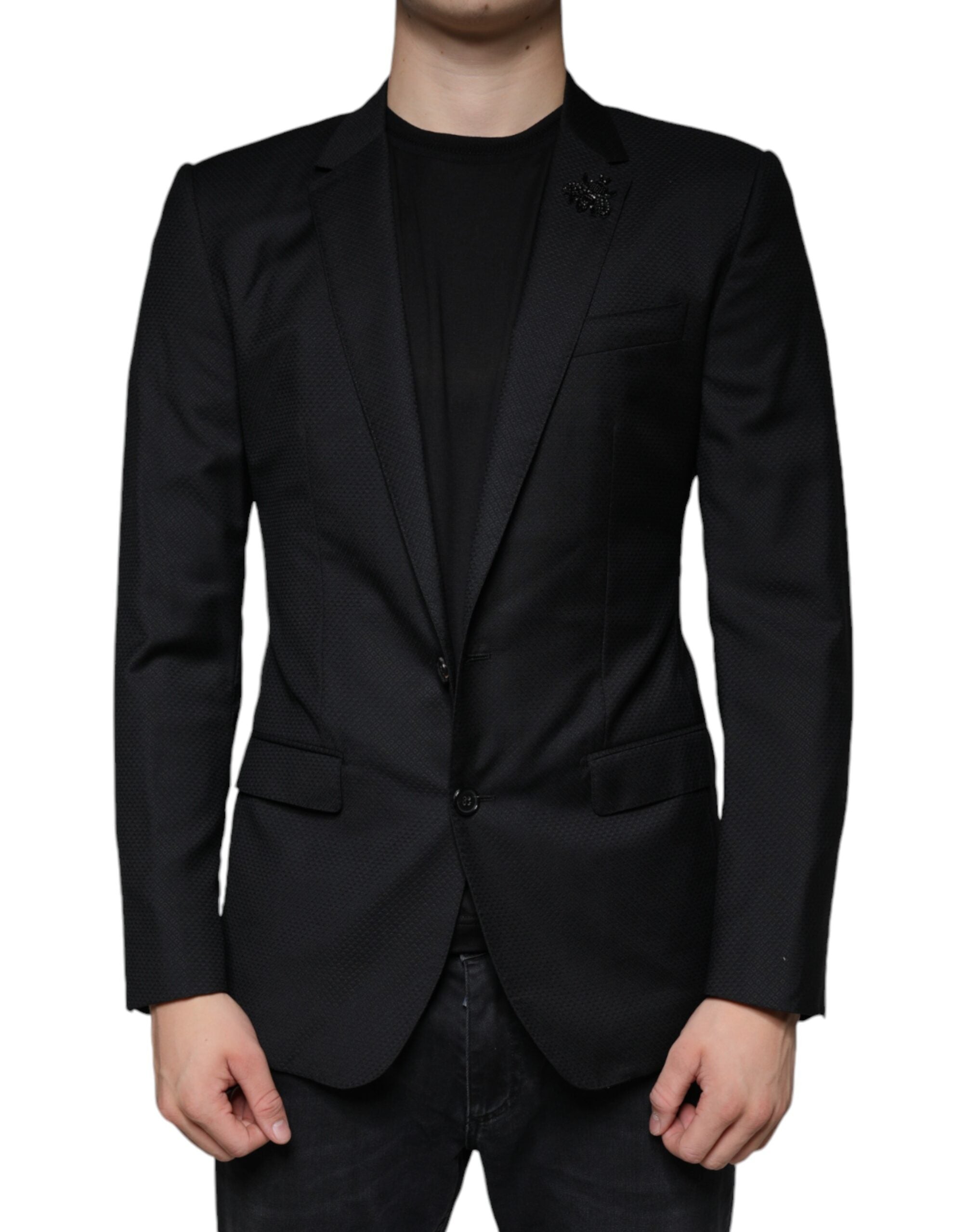 Dolce &amp; Gabbana Black MARTINI Bee Single Breasted Blazer