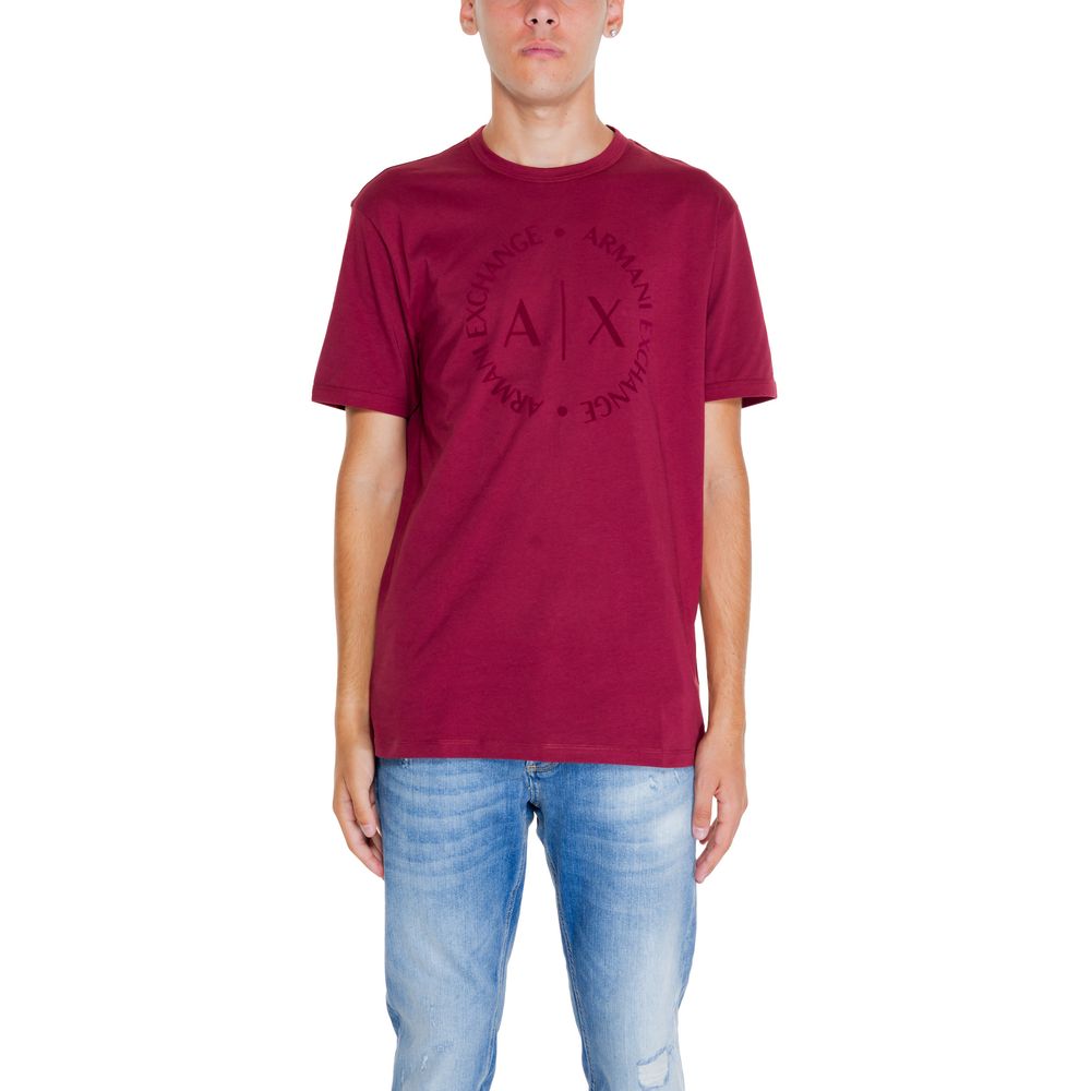 Βαμβακερό μπλουζάκι Armani Exchange Bordeaux