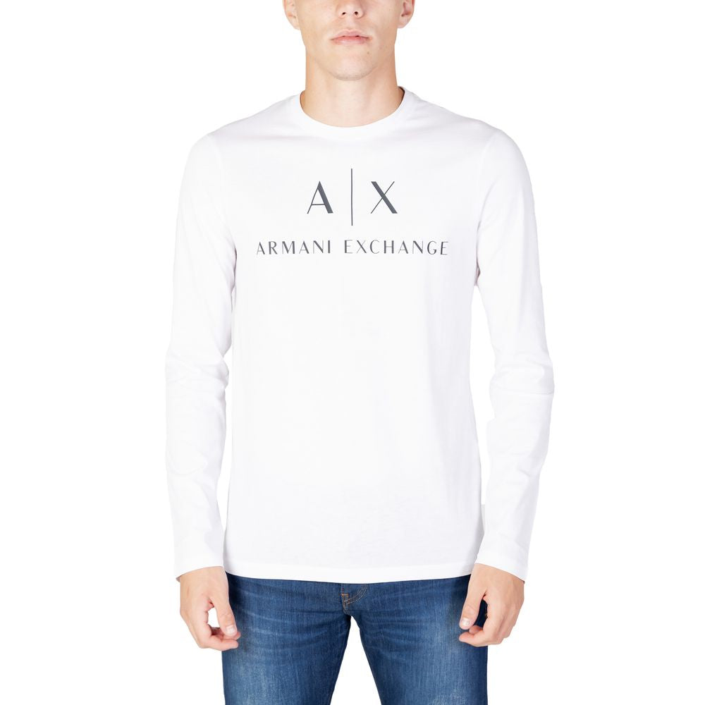 Λευκό βαμβακερό πουκάμισο Armani Exchange