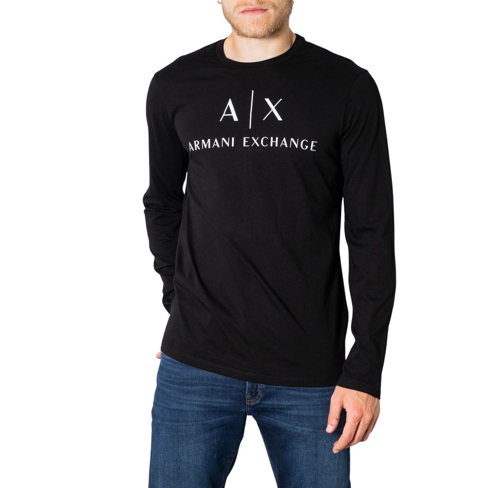 Μαύρο βαμβακερό πουκάμισο Armani Exchange