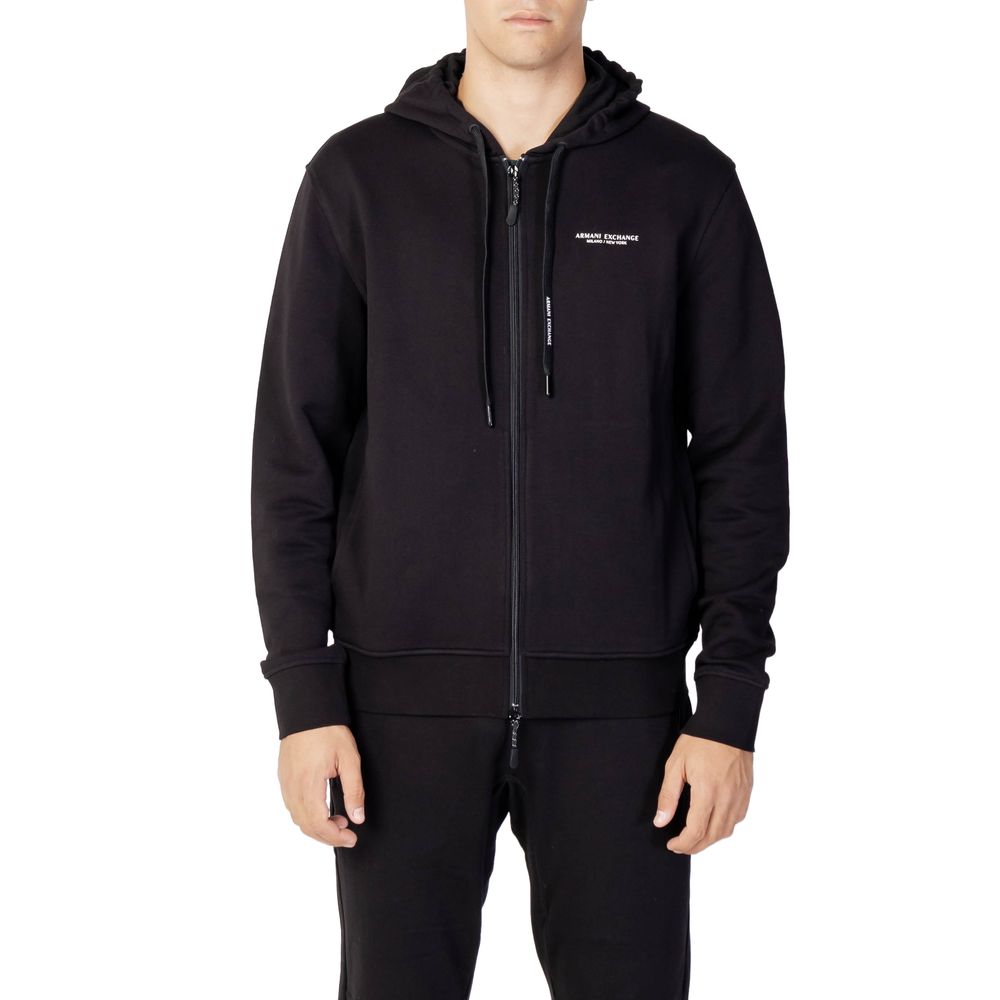 Μαύρο βαμβακερό πουλόβερ Armani Exchange