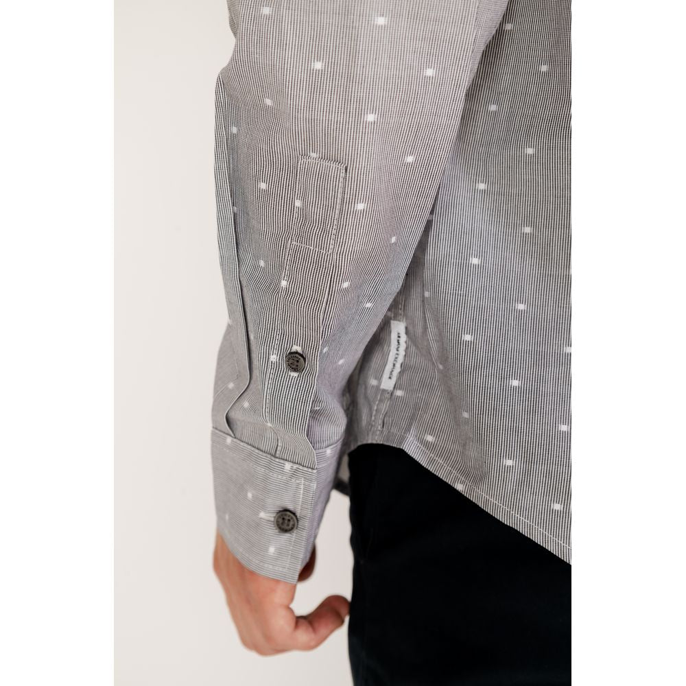 Μαύρο βαμβακερό πουκάμισο Armani Exchange