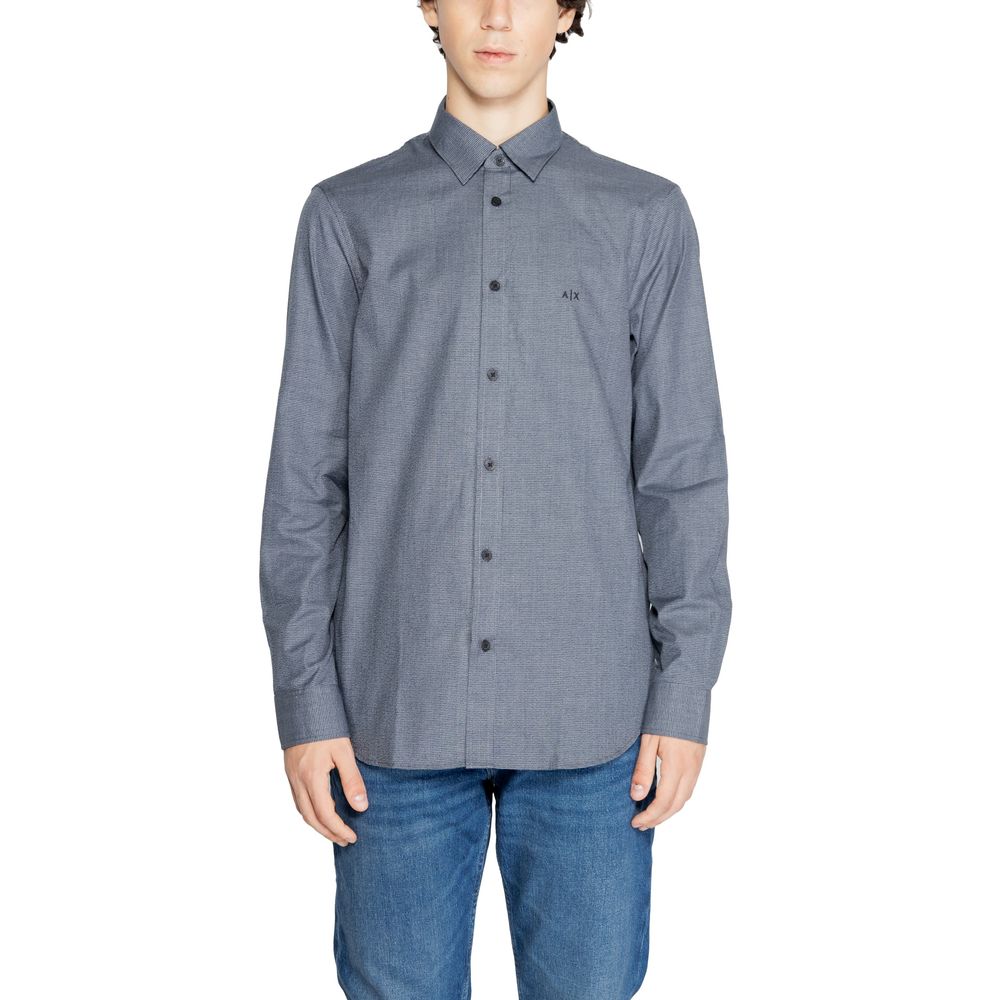 Μπλε βαμβακερό πουκάμισο Armani Exchange