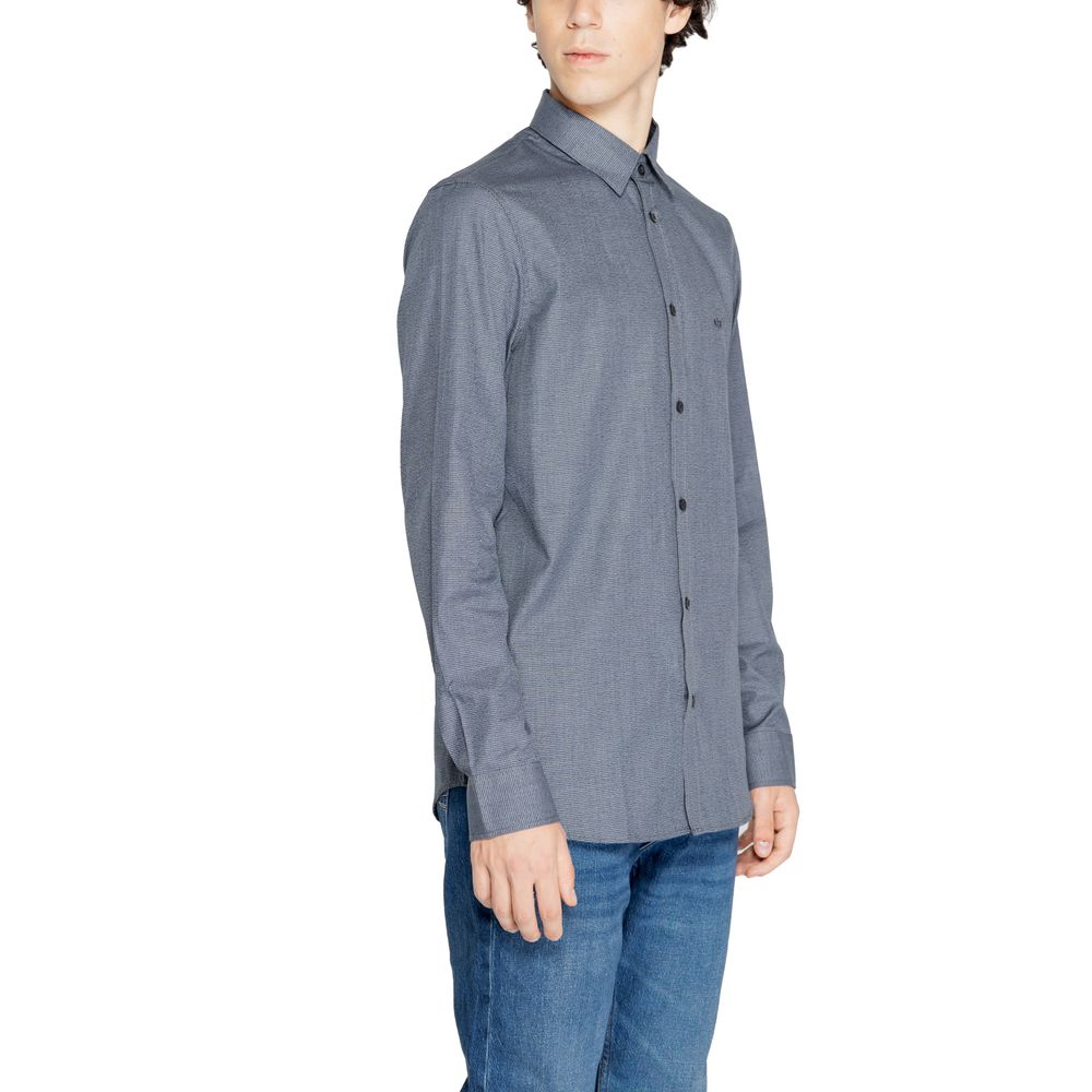 Μπλε βαμβακερό πουκάμισο Armani Exchange