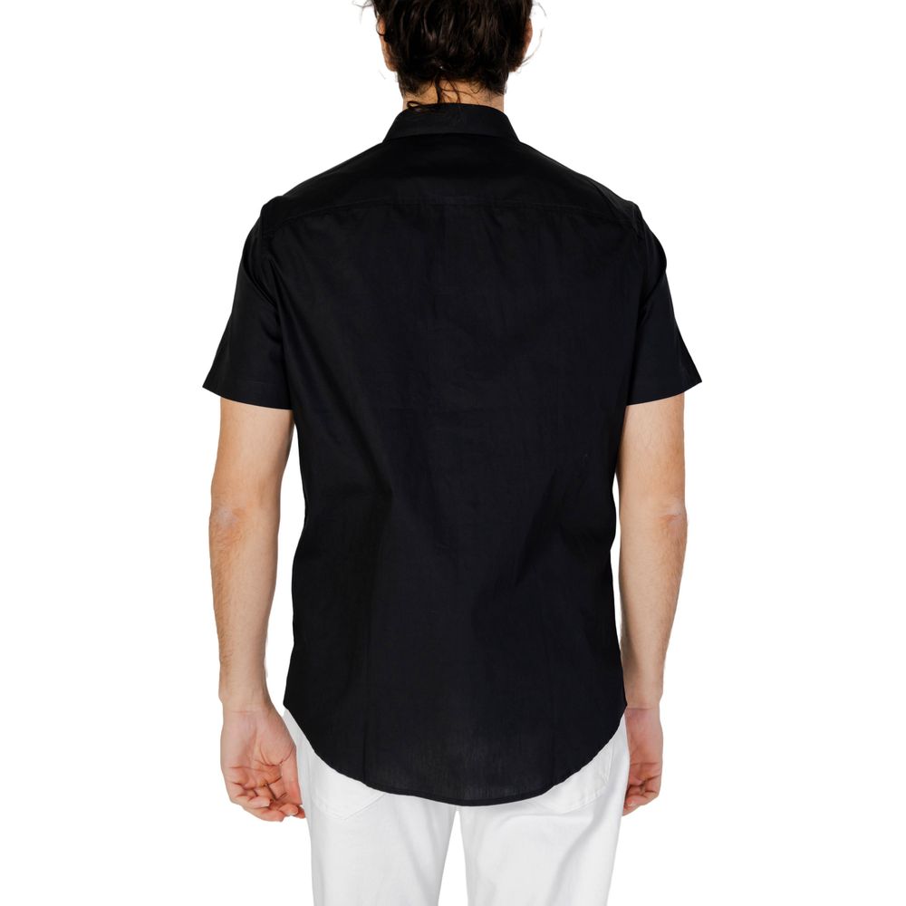 Μαύρο βαμβακερό πουκάμισο Armani Exchange
