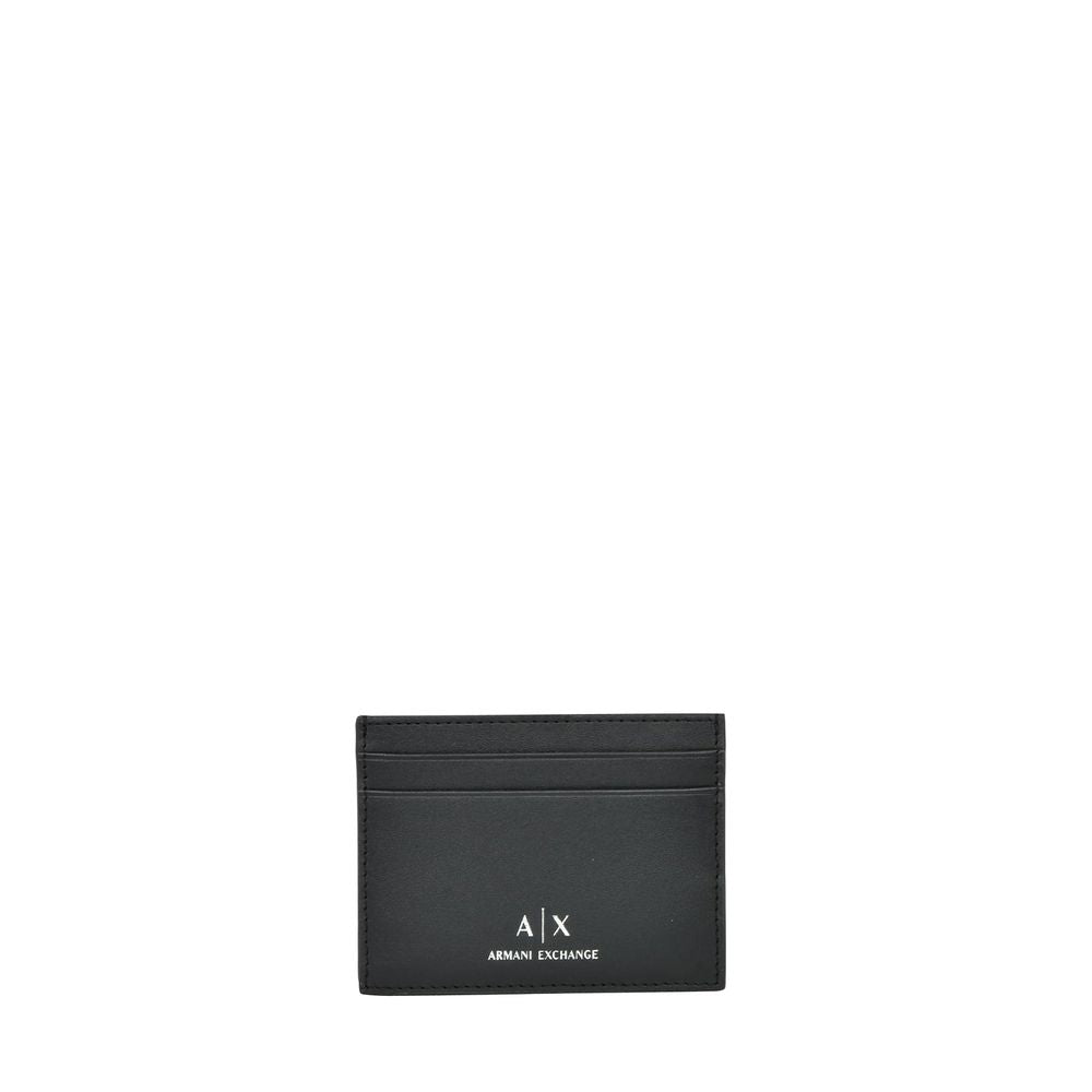 Μαύρο δερμάτινο πορτοφόλι Armani Exchange