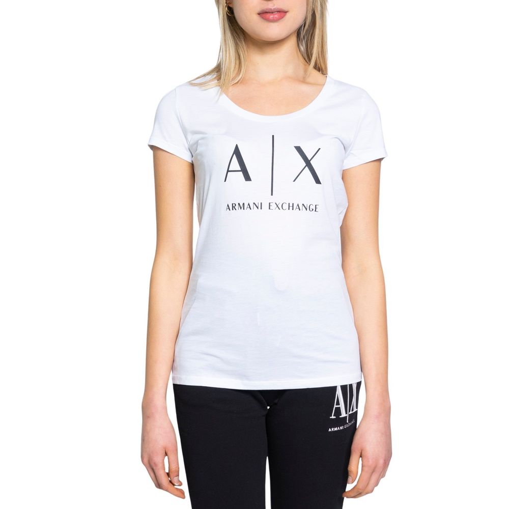 Armani Exchange Λευκά βαμβακερά μπλουζάκια και μπλουζάκια