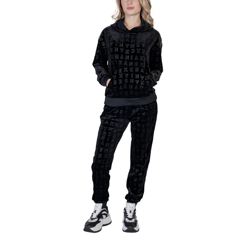 Μαύρο πουλόβερ από πολυεστέρα Armani Exchange