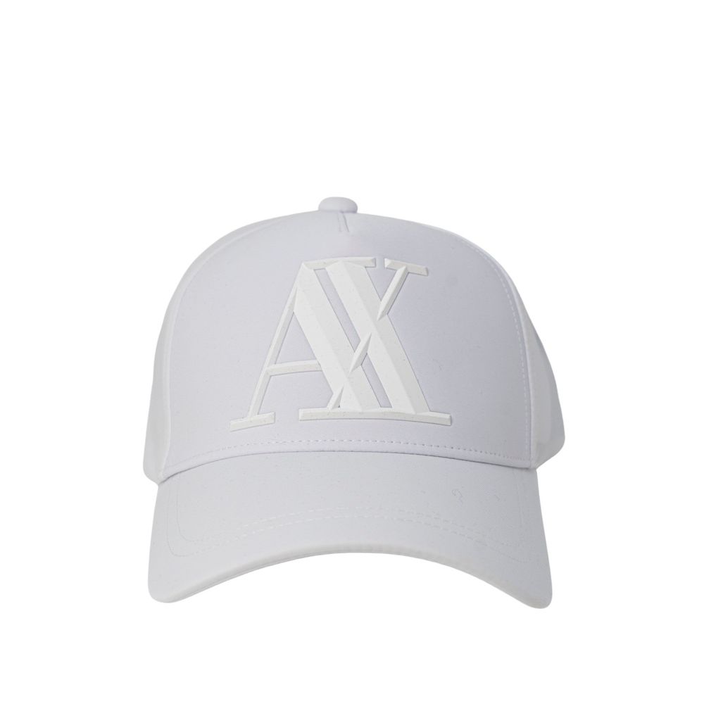 Armani Exchange Λευκά βαμβακερά καπέλα &amp; καπάκι
